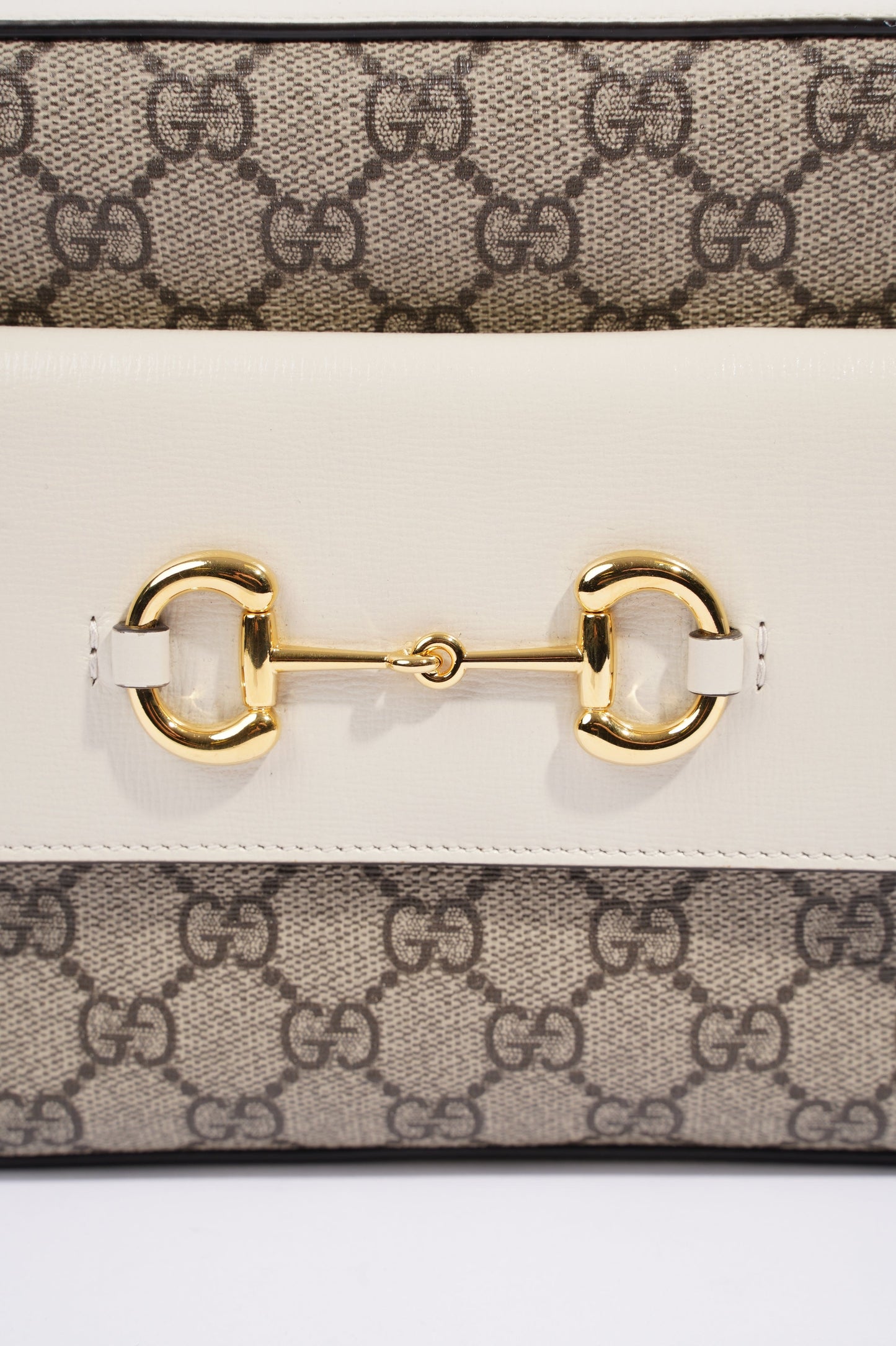 Gucci Horsebit 1955 Small Shoulder Bag Supreme / White Coated Canvas