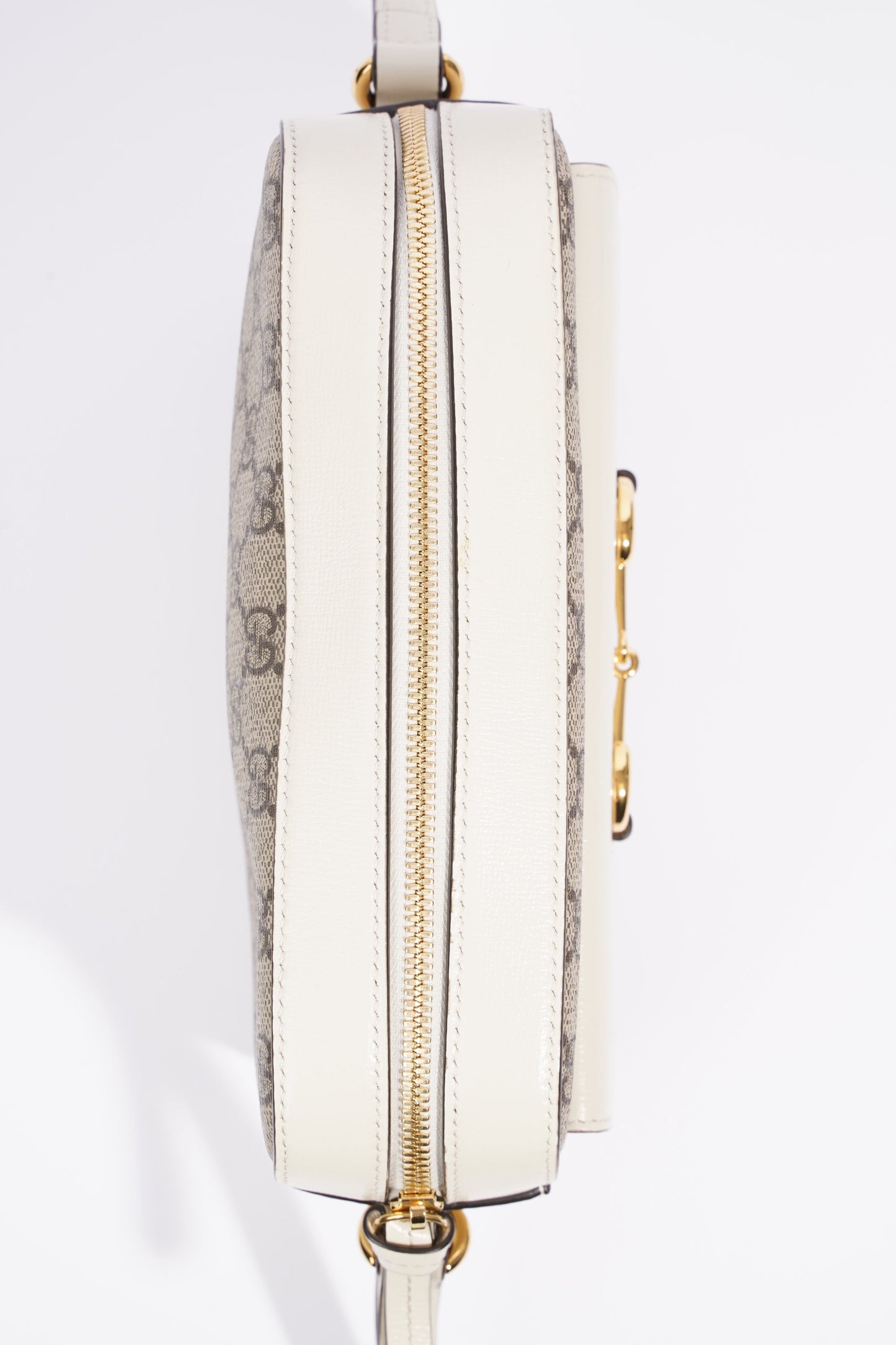 Gucci Horsebit 1955 Small Shoulder Bag Supreme / White Coated Canvas