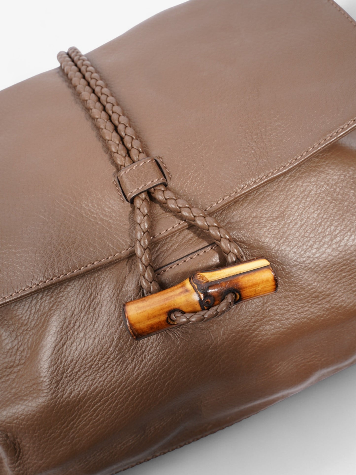 Gucci Bamboo Flap Brown Leather