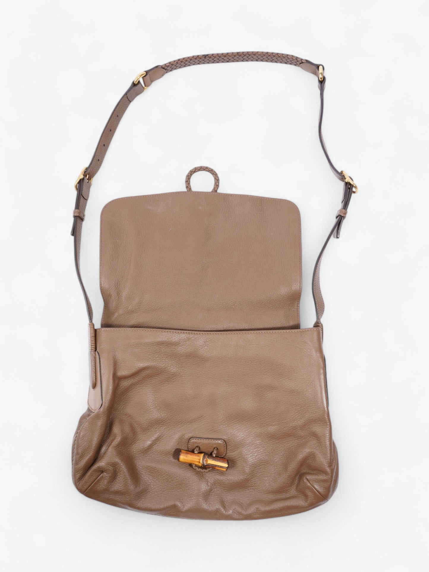 Gucci Bamboo Flap Brown Leather