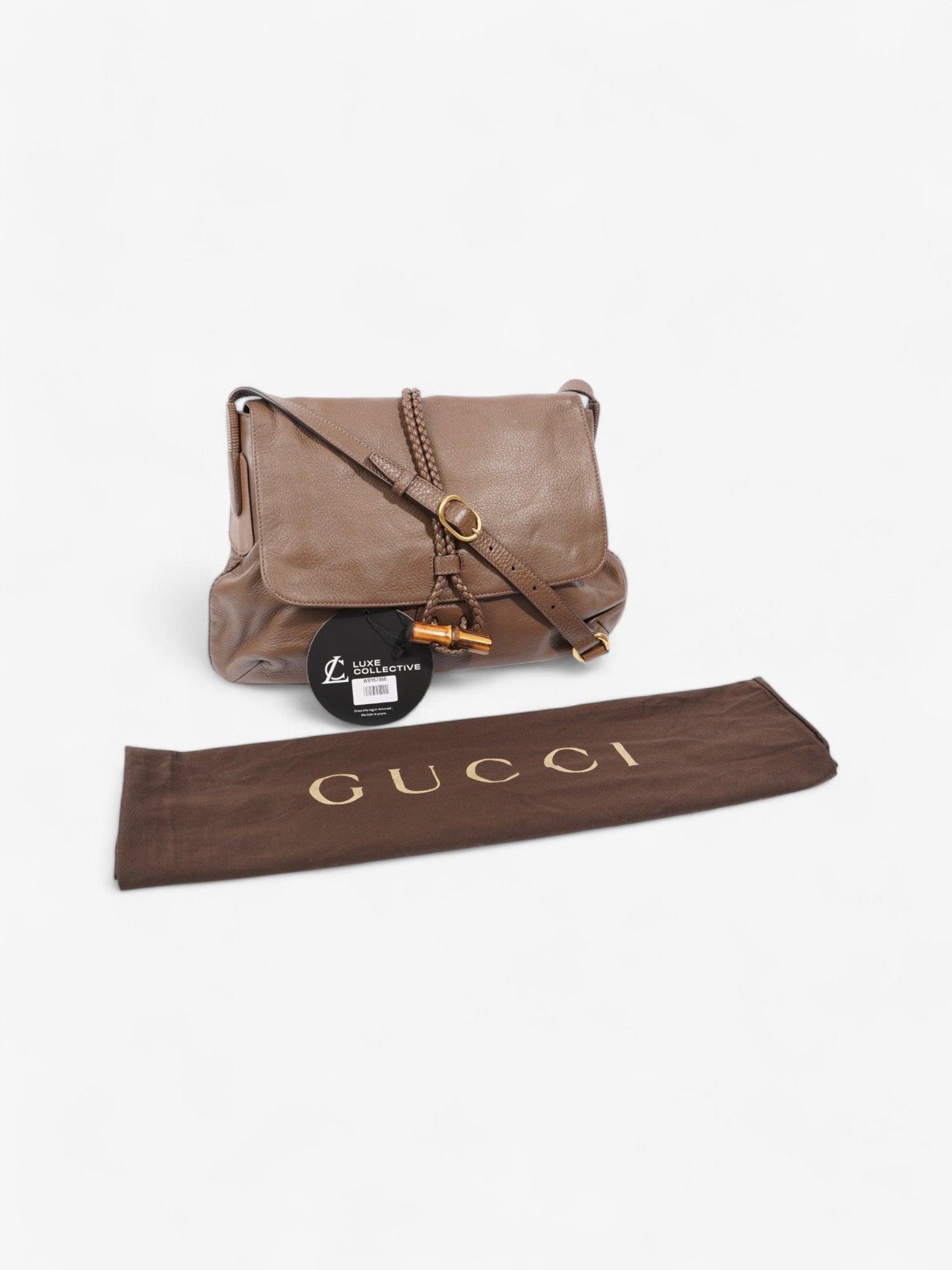 Gucci Bamboo Flap Brown Leather