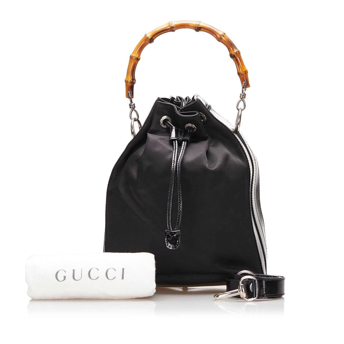 Gucci Nylon Bamboo Bucket Satchel