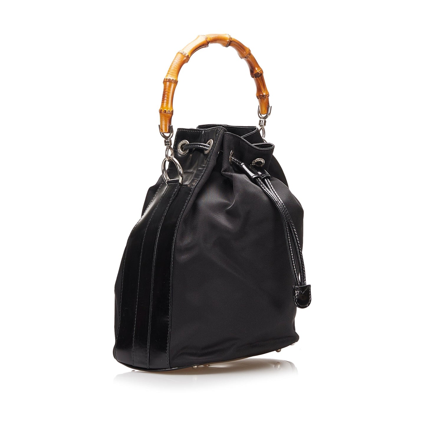 Gucci Nylon Bamboo Bucket Satchel