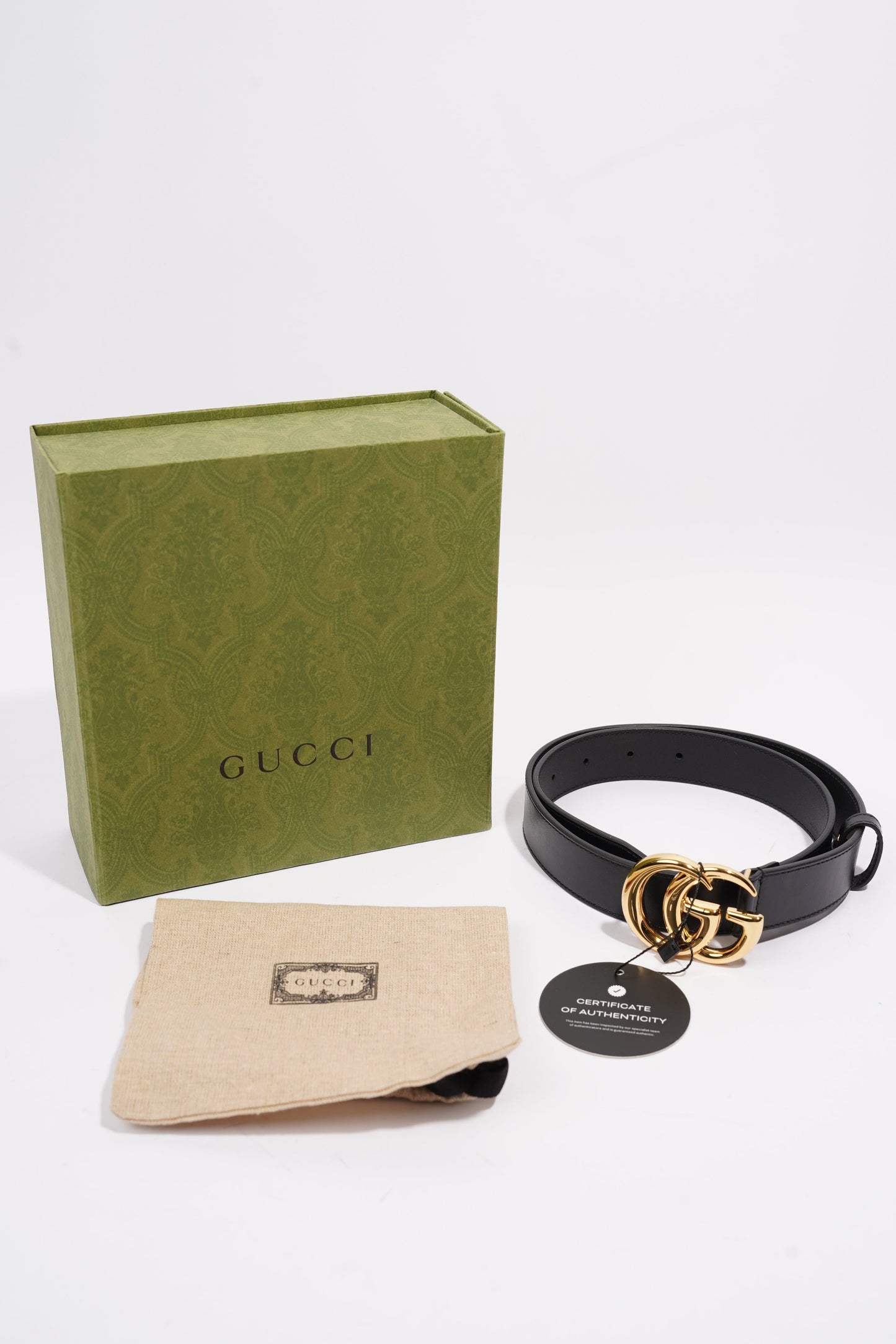 Gucci Marmont Belt Black Leather 75cm 30"