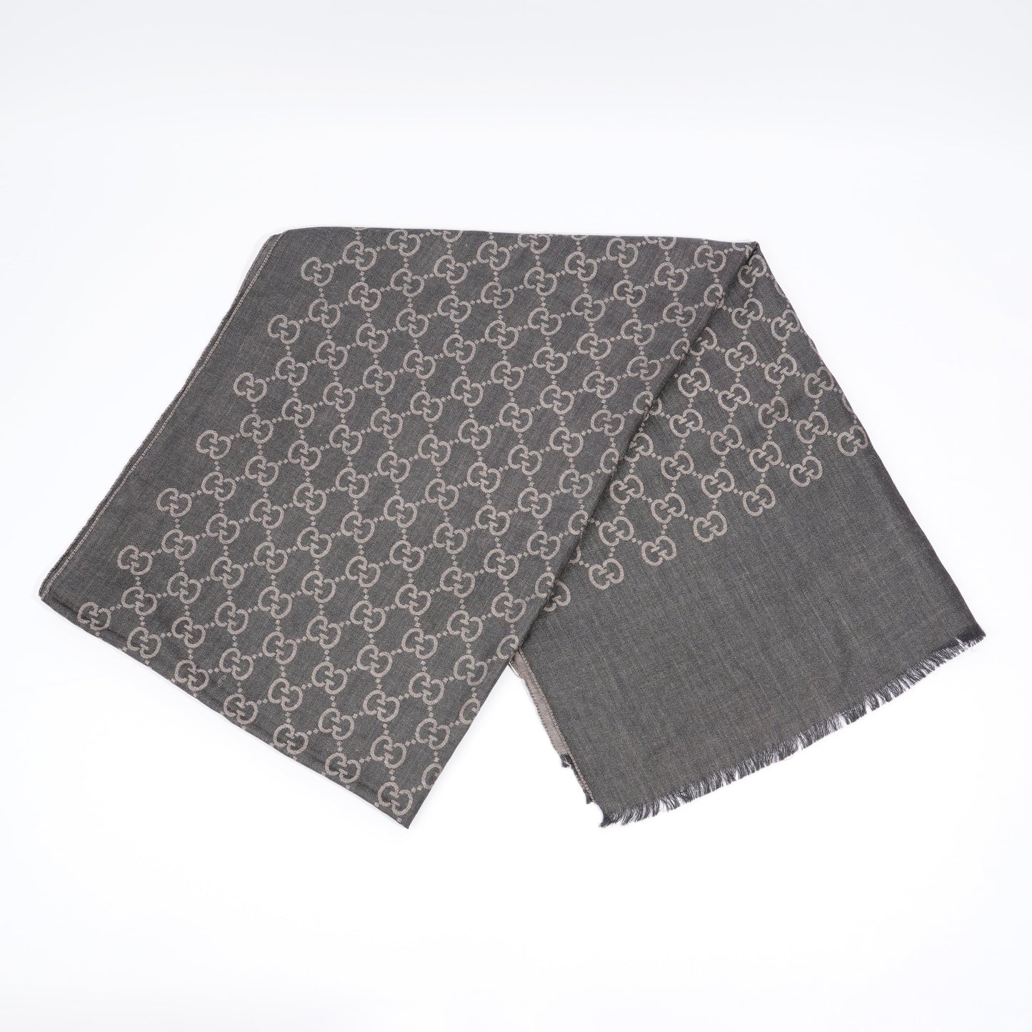 Gucci GG Supreme Scarf Grey Wool