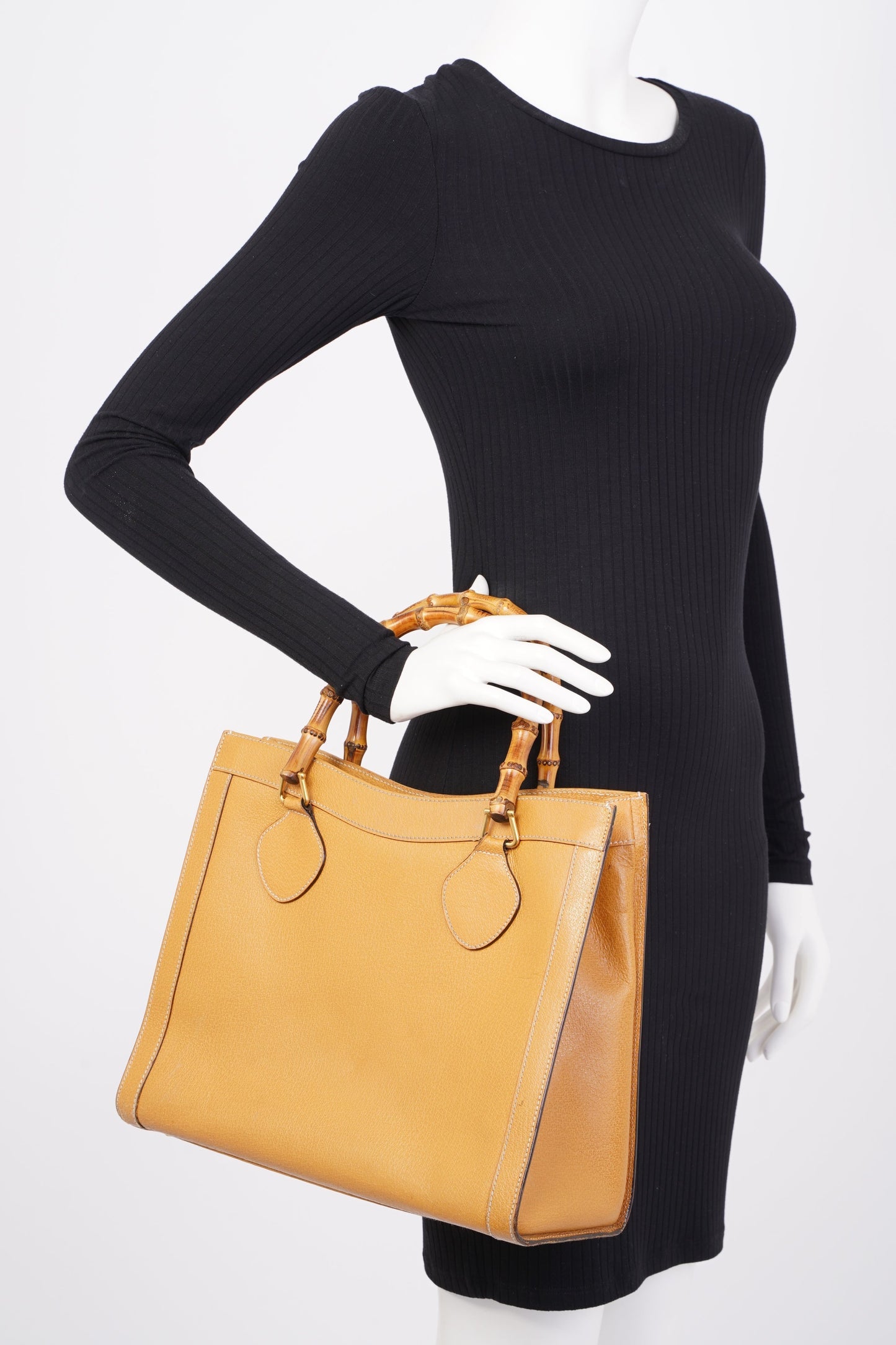 Gucci Diana Bamboo Strap Mustard Leather