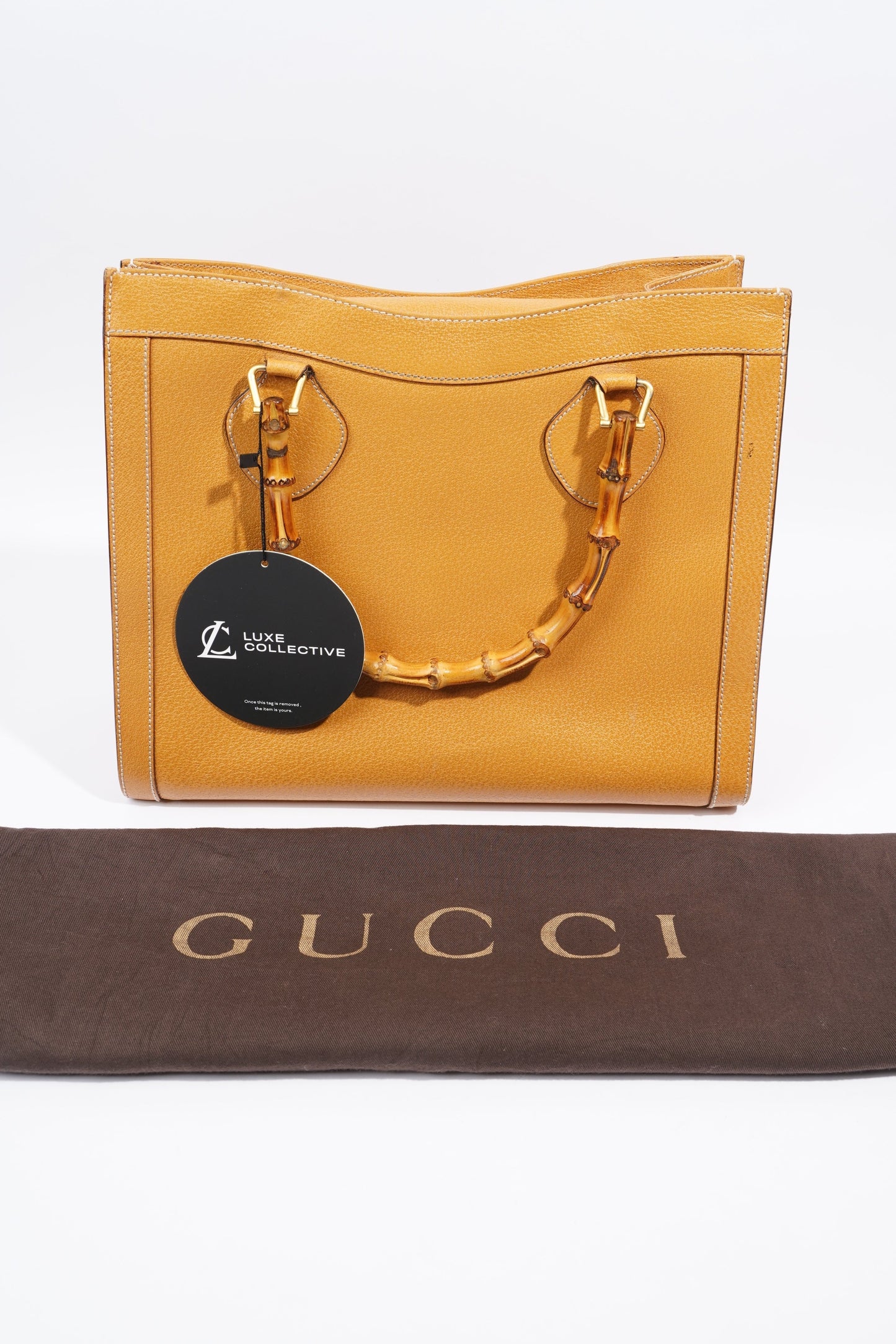 Gucci Diana Bamboo Strap Mustard Leather