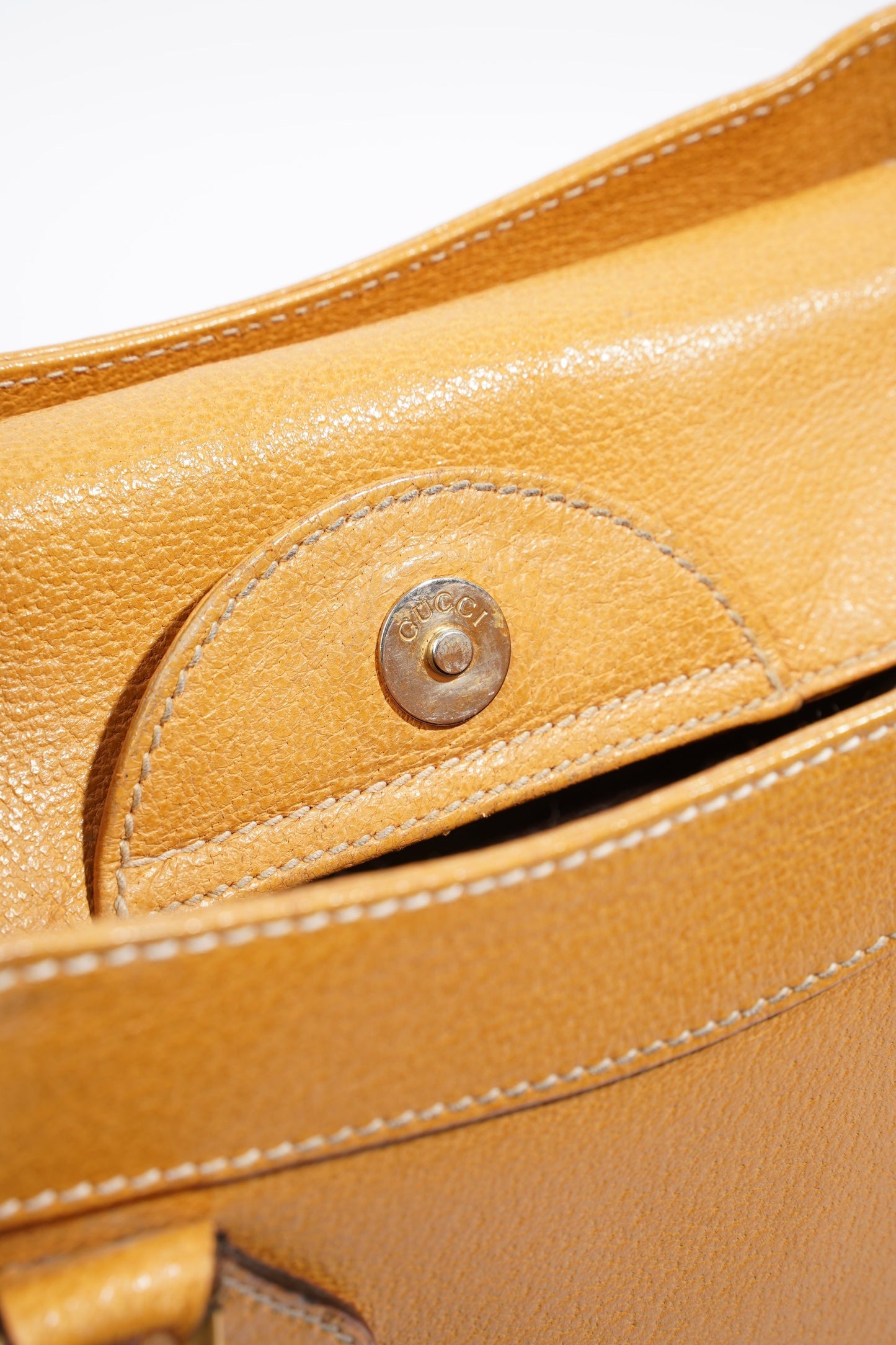 Gucci Diana Bamboo Strap Mustard Leather
