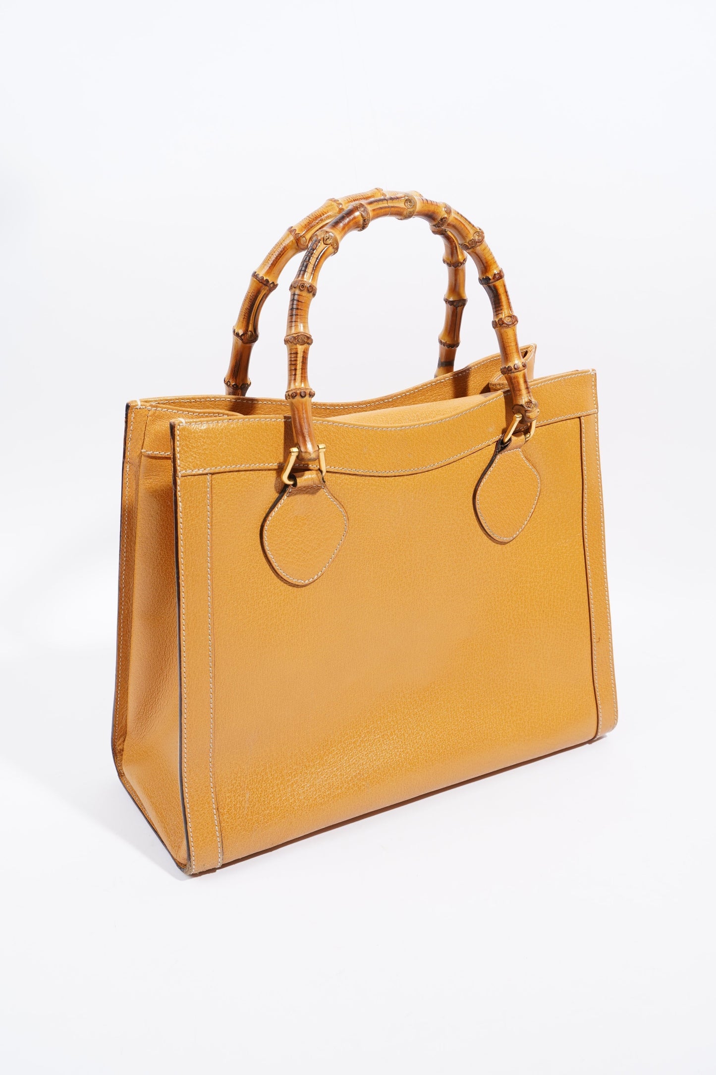 Gucci Diana Bamboo Strap Mustard Leather