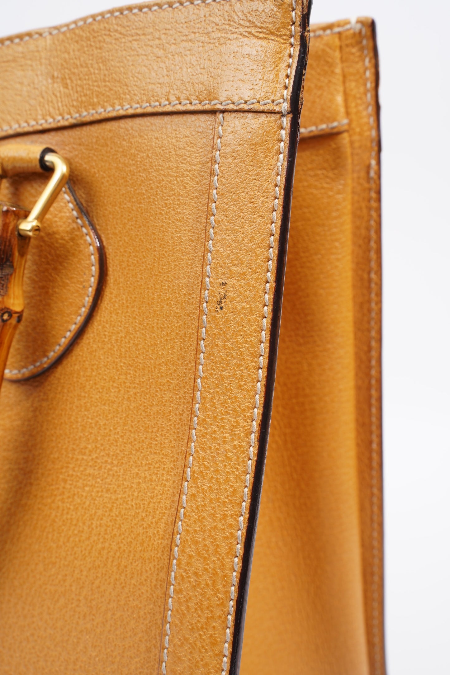 Gucci Diana Bamboo Strap Mustard Leather