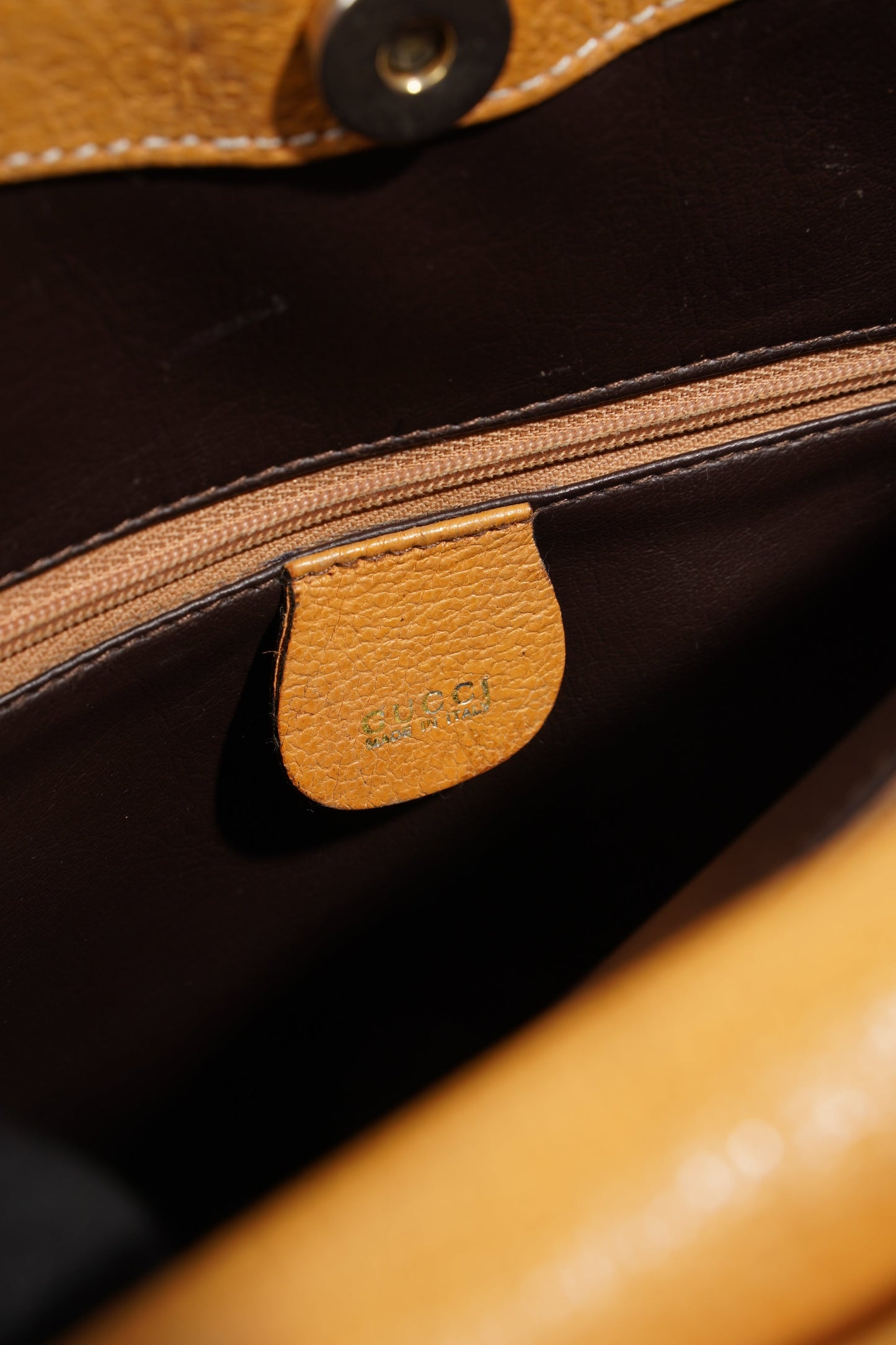 Gucci Diana Bamboo Strap Mustard Leather