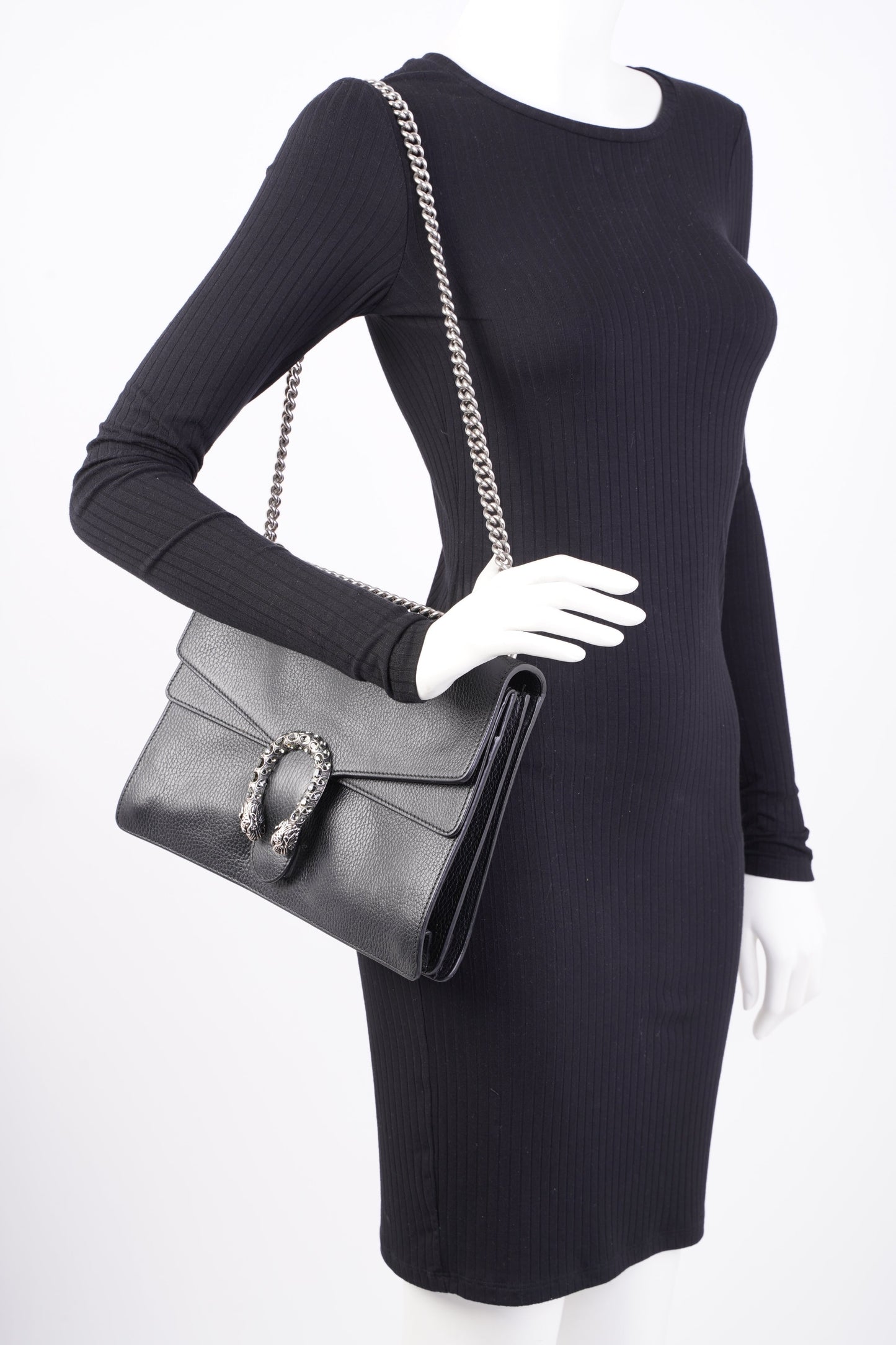 Gucci Dionysus Black Leather Medium