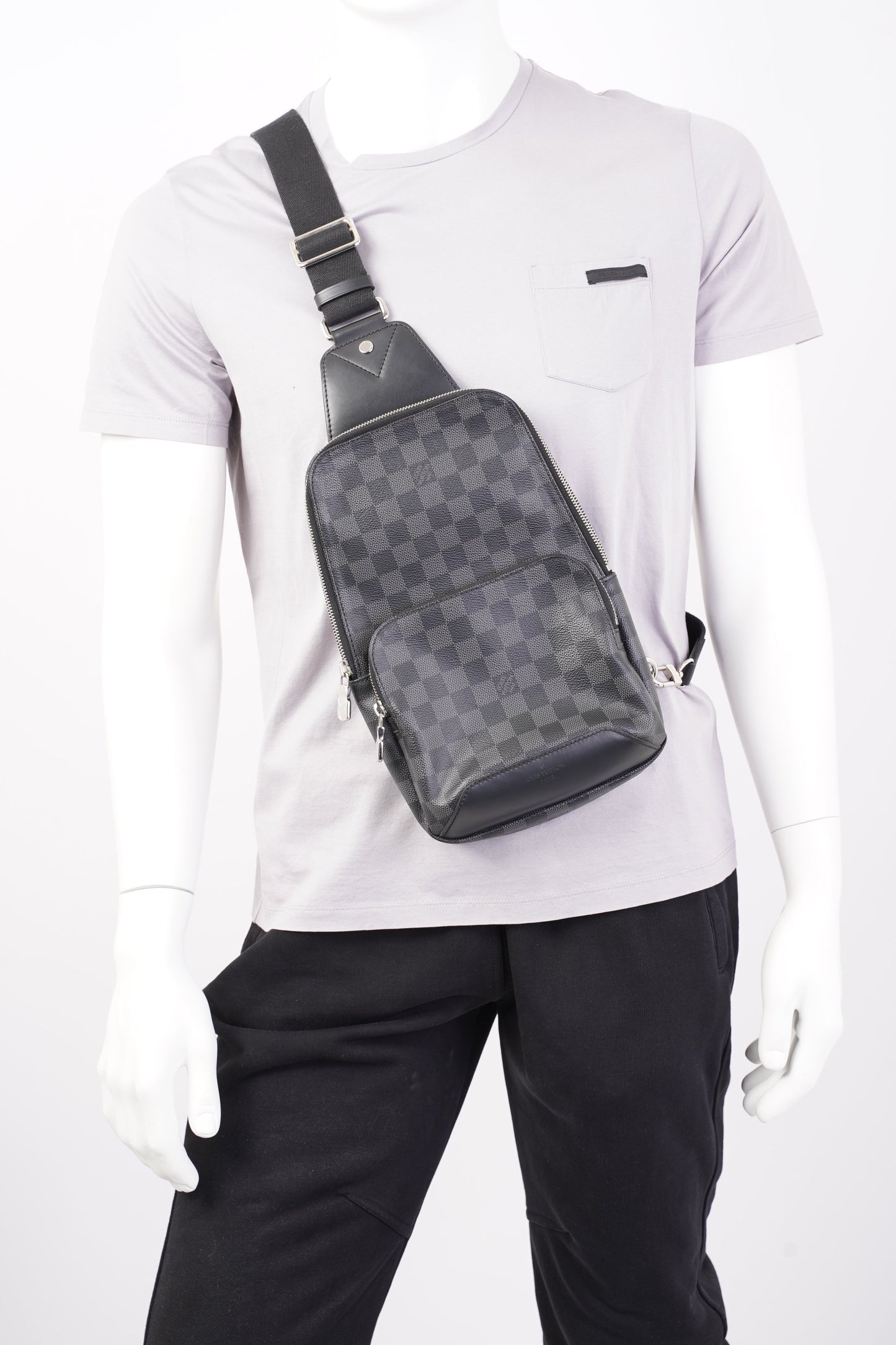 Louis Vuitton Avenue Sling Bag Damier Graphite / Black Coated Canvas