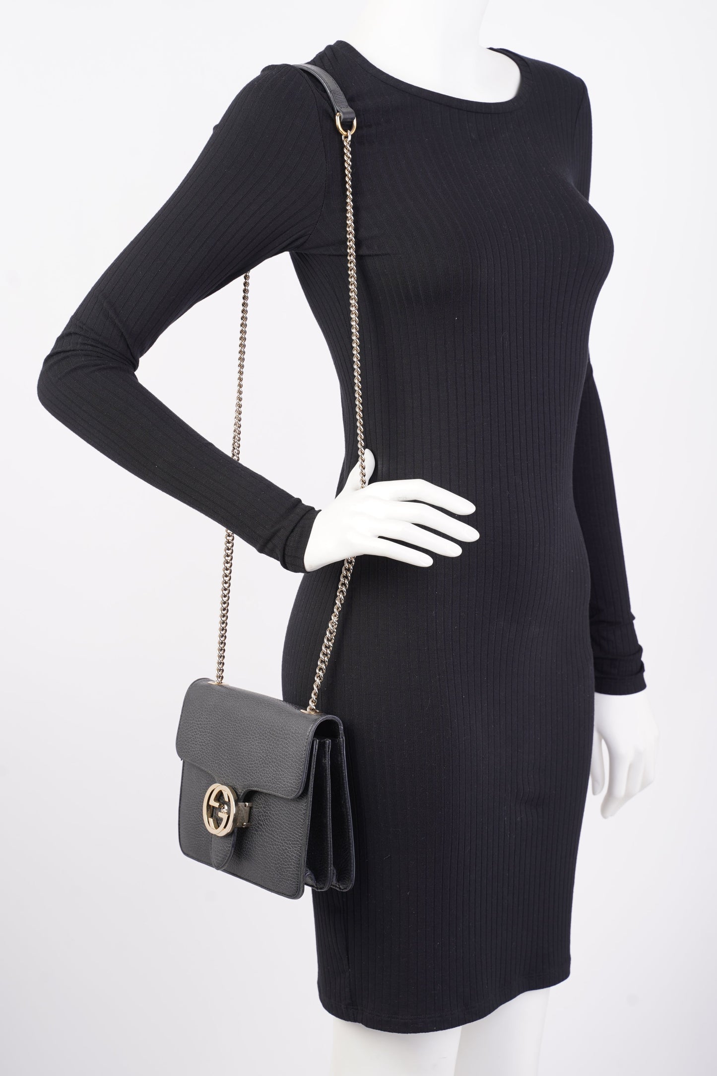 Gucci Interlocking Bag Black Leather Small
