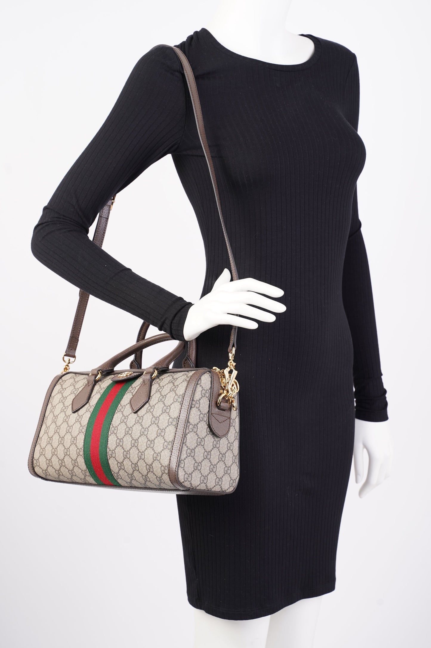 Gucci GG Ophidia Duffle Supreme / Green / Red Coated Canvas