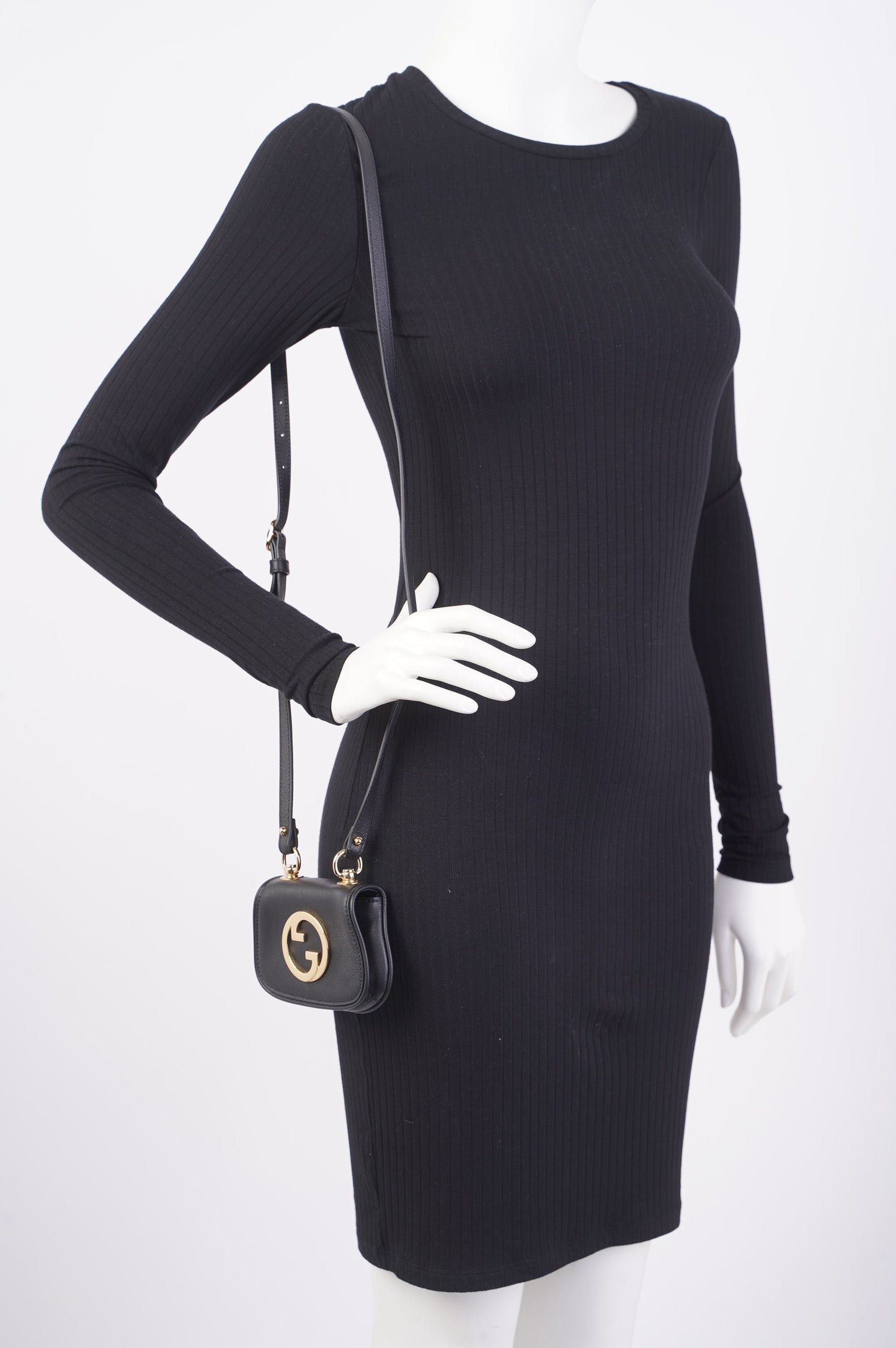 Gucci Blondie Card Case Wallet Black Leather