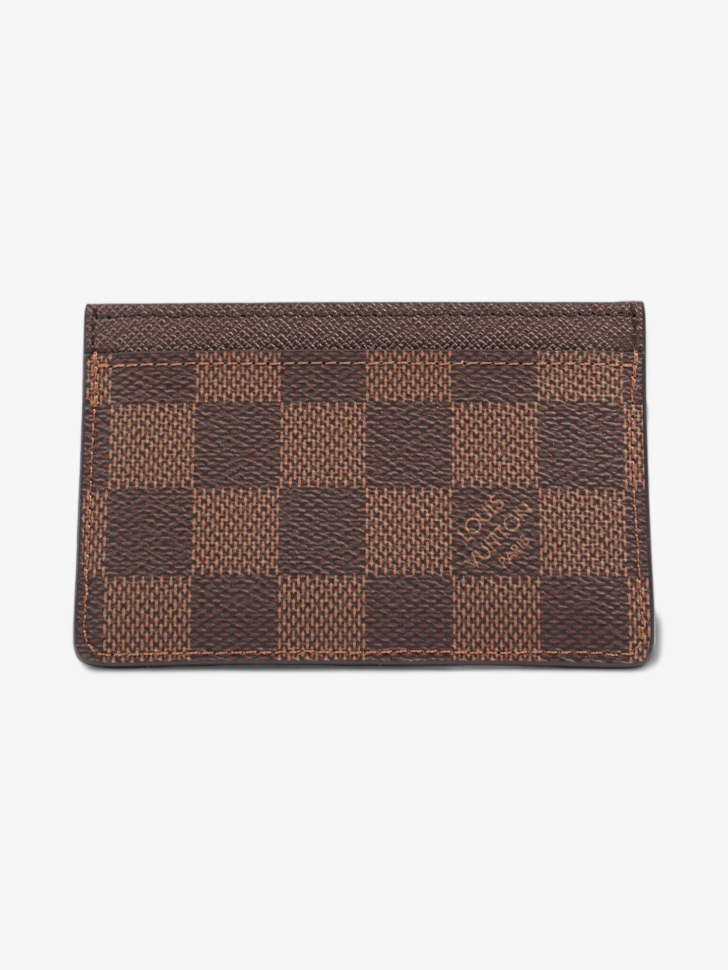 Louis Vuitton Card Holder Damier Ebene / Brown Coated Canvas