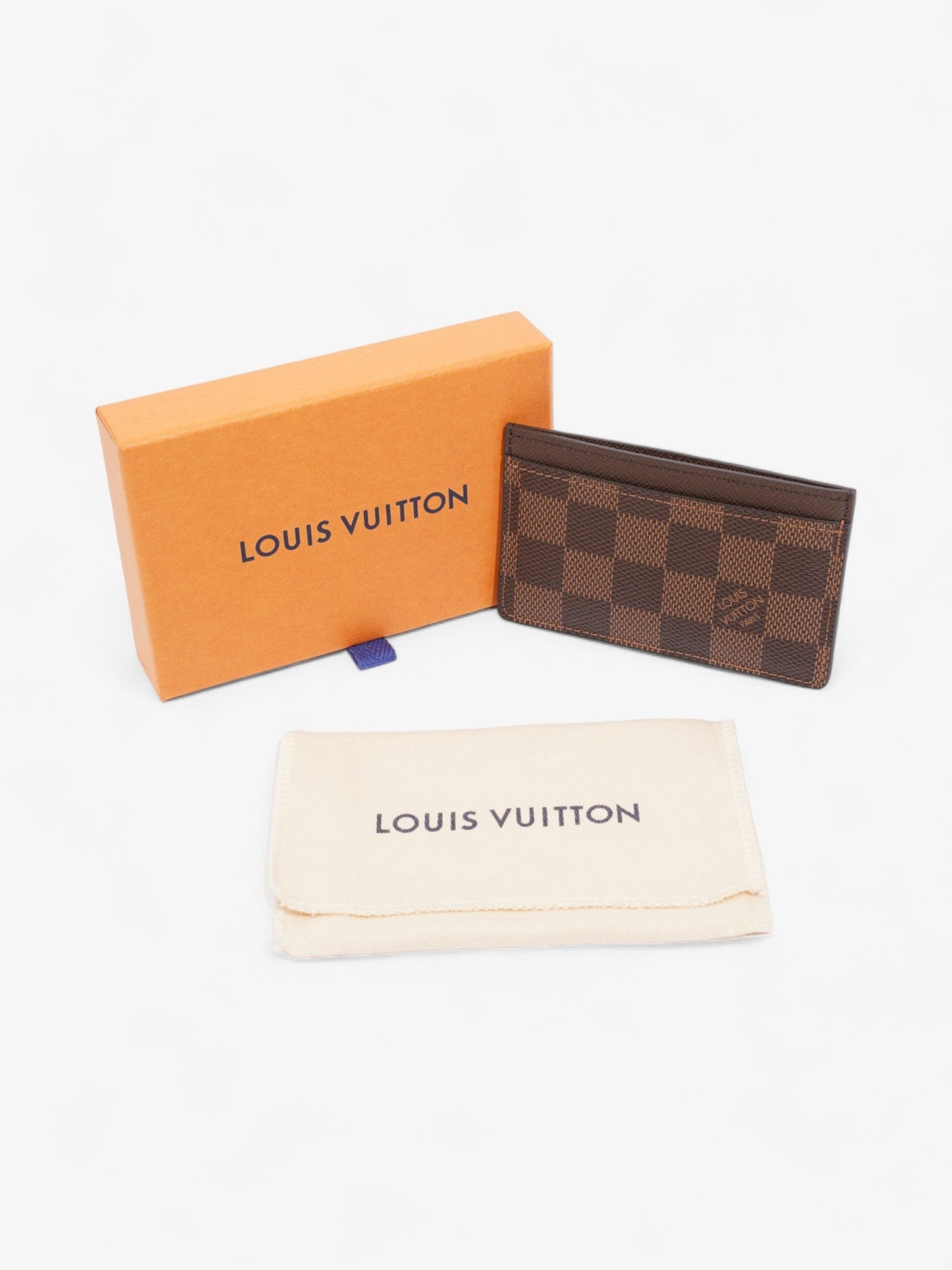 Louis Vuitton Card Holder Damier Ebene / Brown Coated Canvas