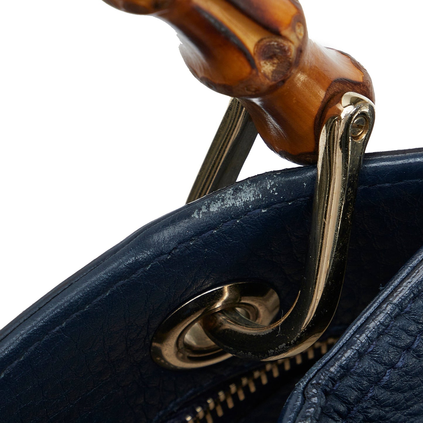 Gucci Bamboo Blue Leather