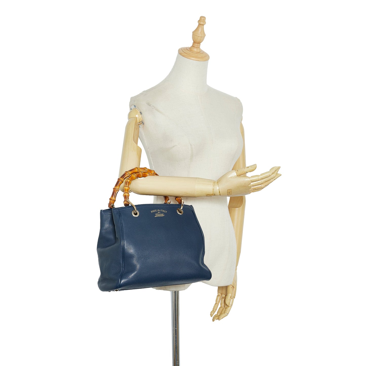 Gucci Bamboo Blue Leather