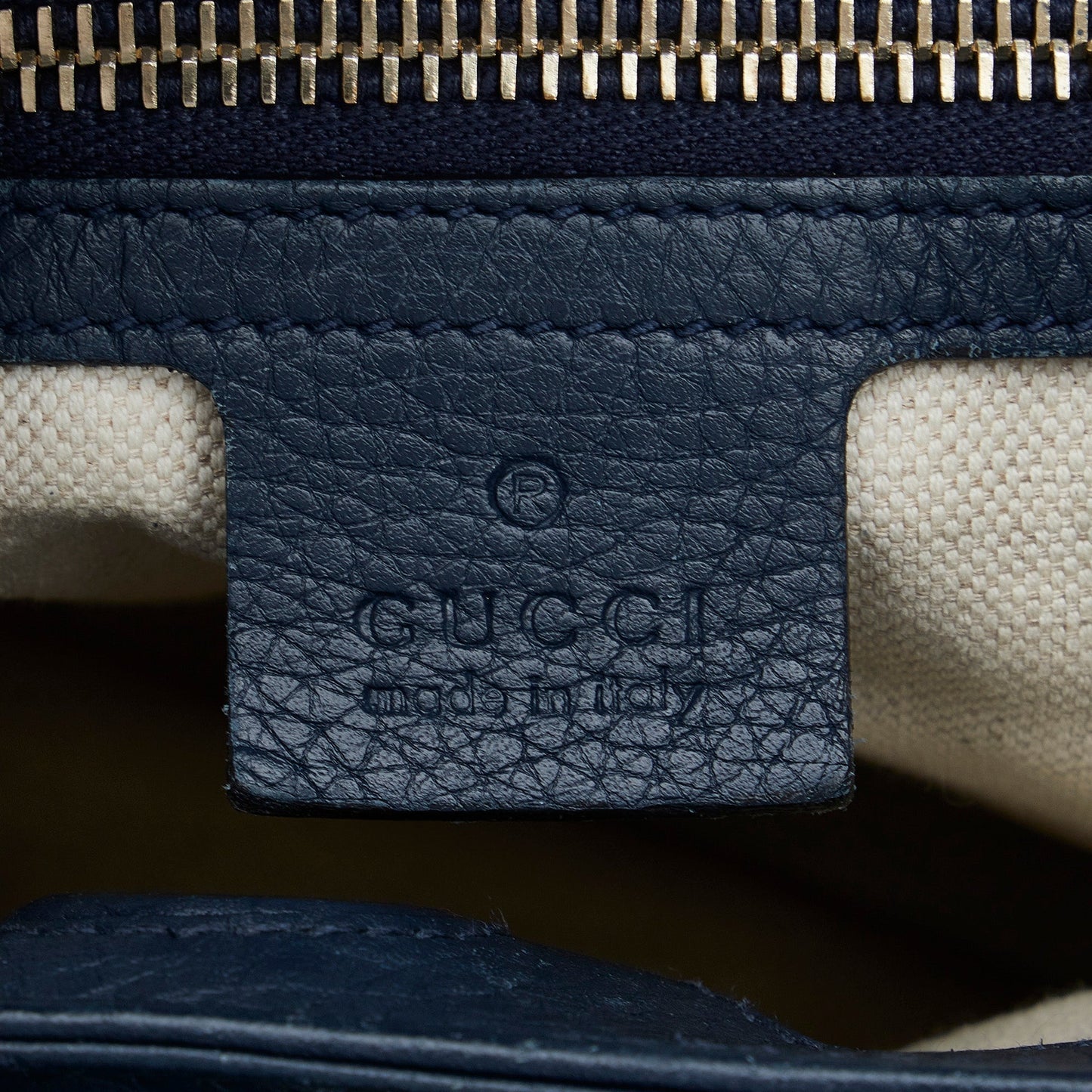 Gucci Bamboo Blue Leather