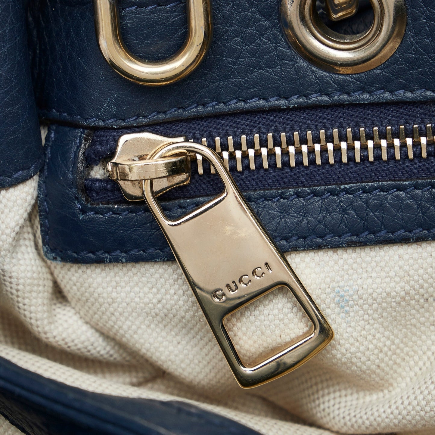 Gucci Bamboo Blue Leather