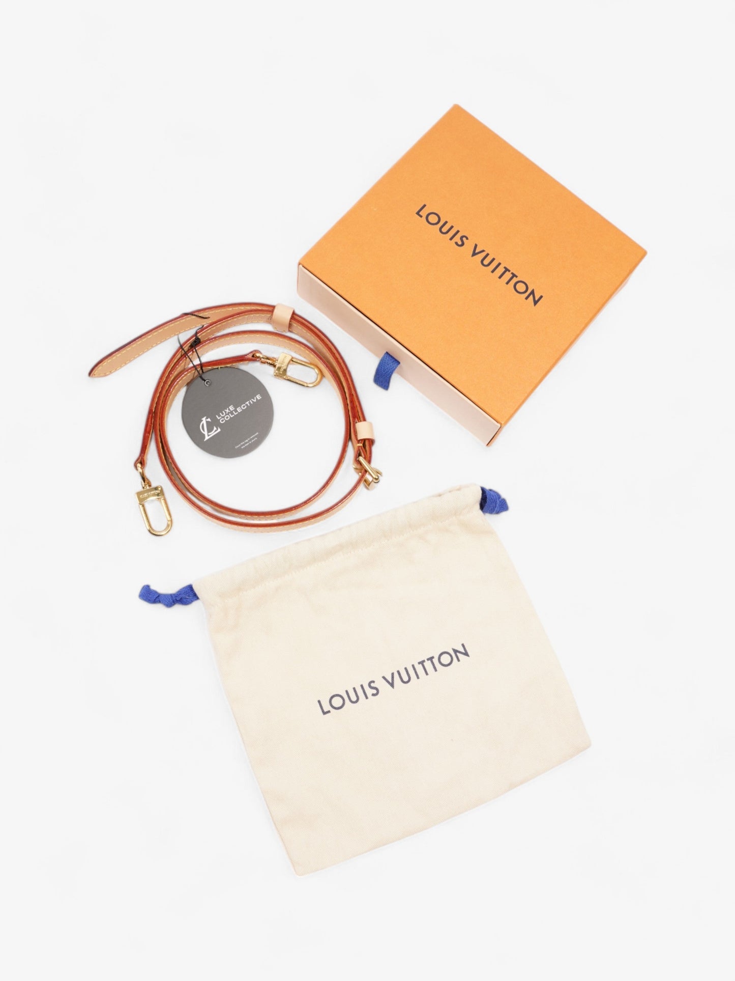 Louis Vuitton Adjustable Shoulder Strap Light Beige Leather