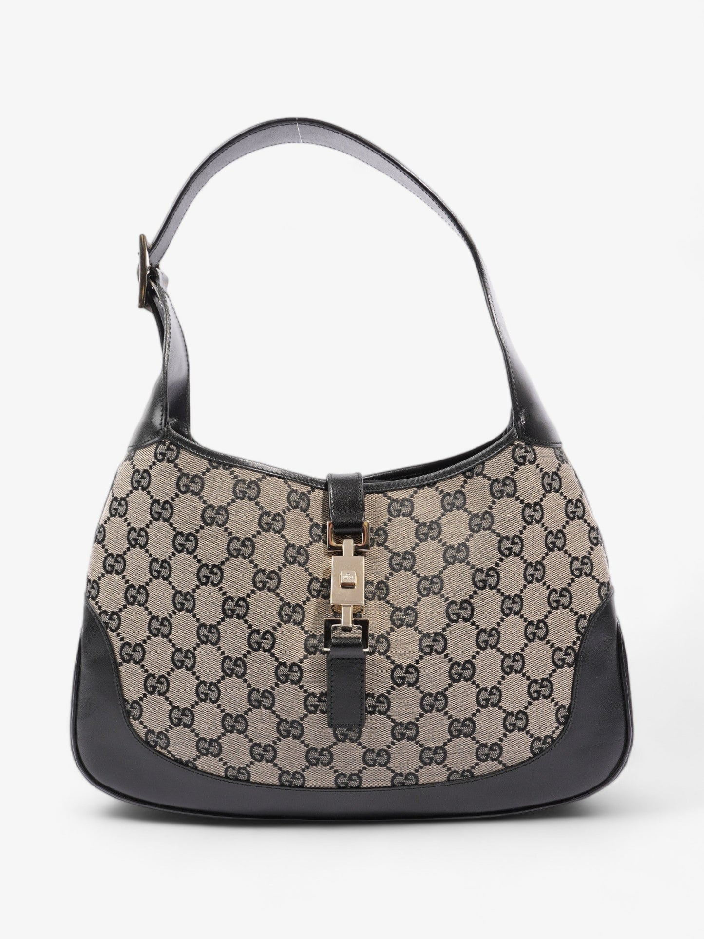 Gucci Jackie Beige And Black GG Supreme Canvas
