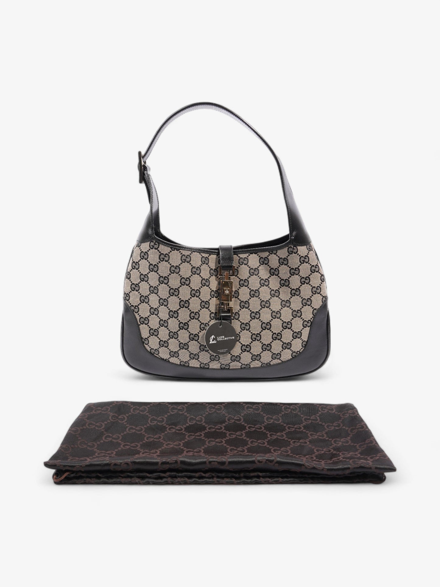 Gucci Jackie Beige And Black GG Supreme Canvas