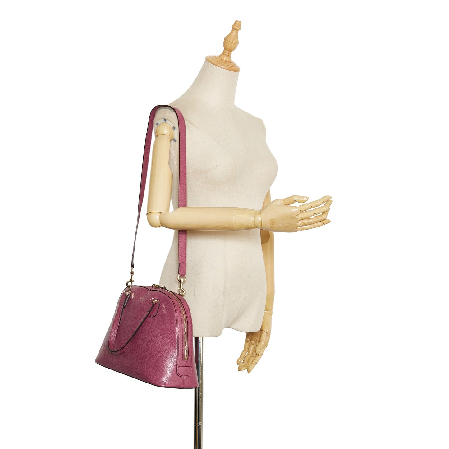 Gucci Lady Dollar Dome Satchel Leather