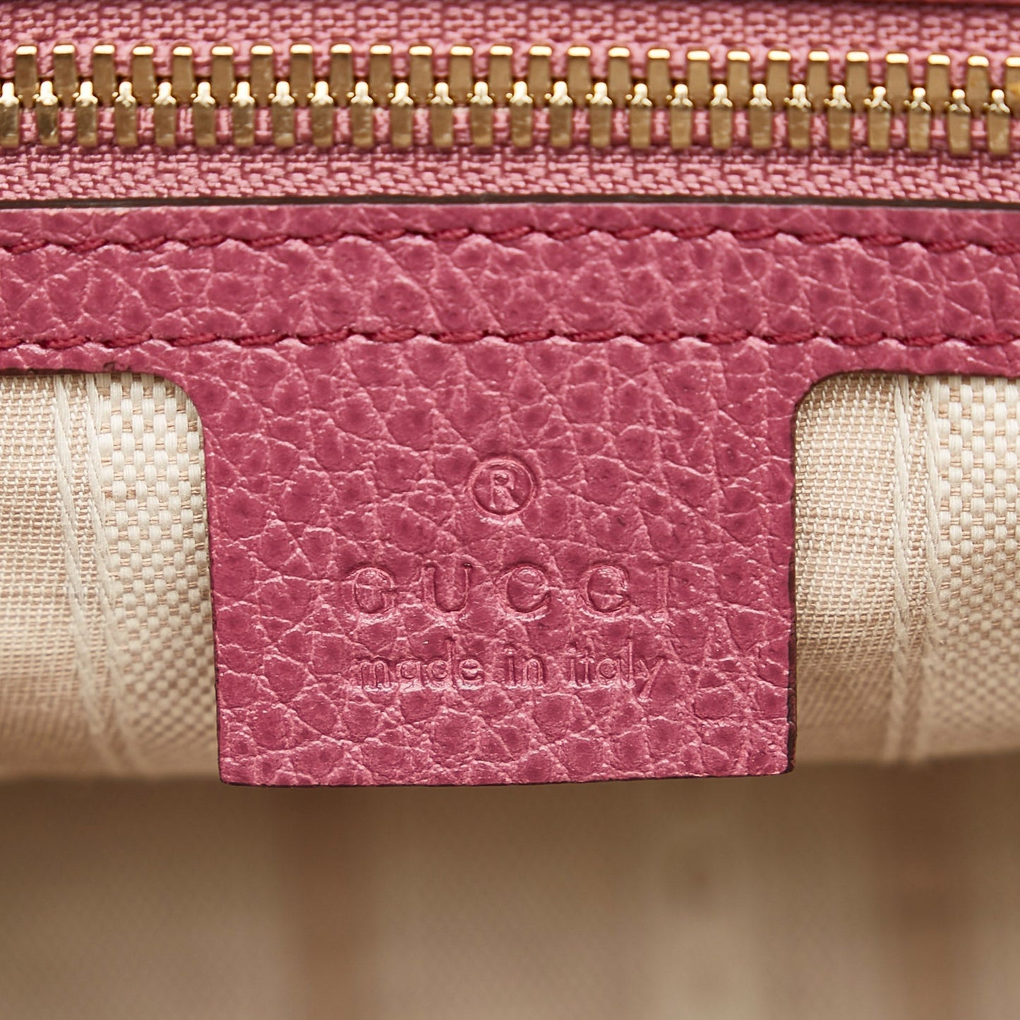 Gucci Lady Dollar Dome Satchel Leather