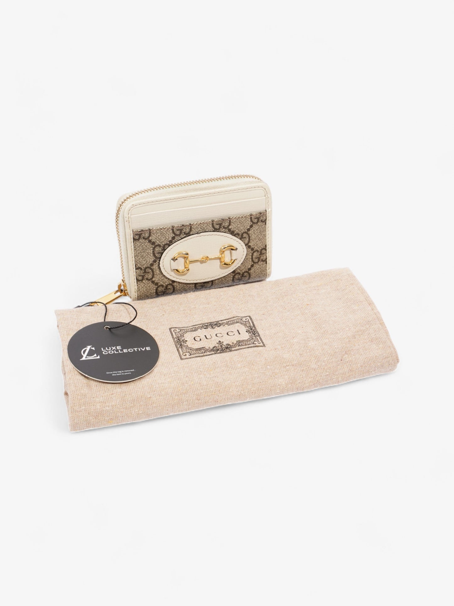 Gucci Horsebit 1955 Coin Purse GG Supreme / White Canvas