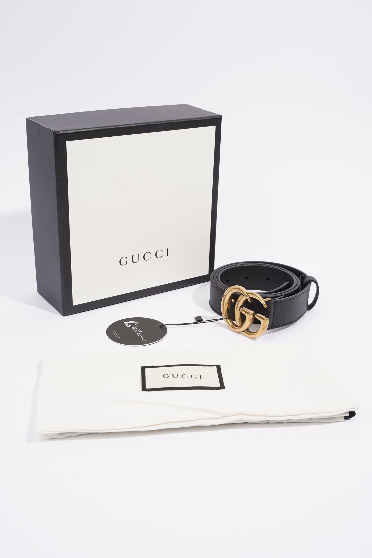 Gucci GG Marmont Belt Black Leather 80cm 32"