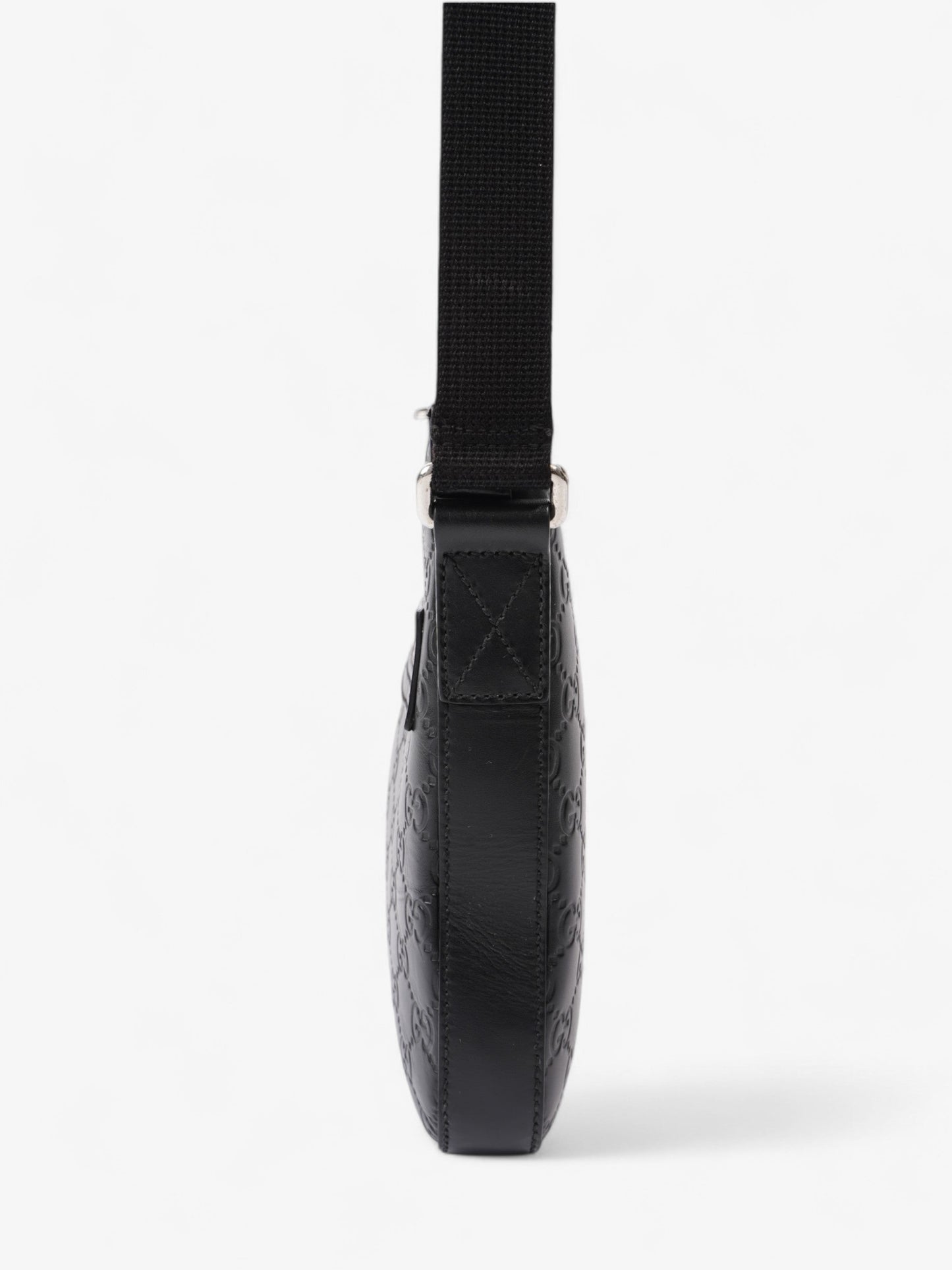 Gucci Signature Messenger Bag Black Leather