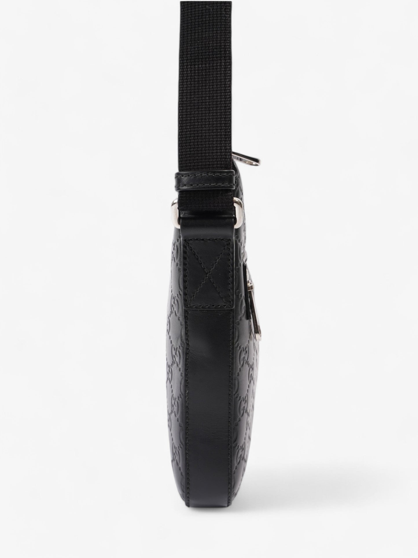 Gucci Signature Messenger Bag Black Leather