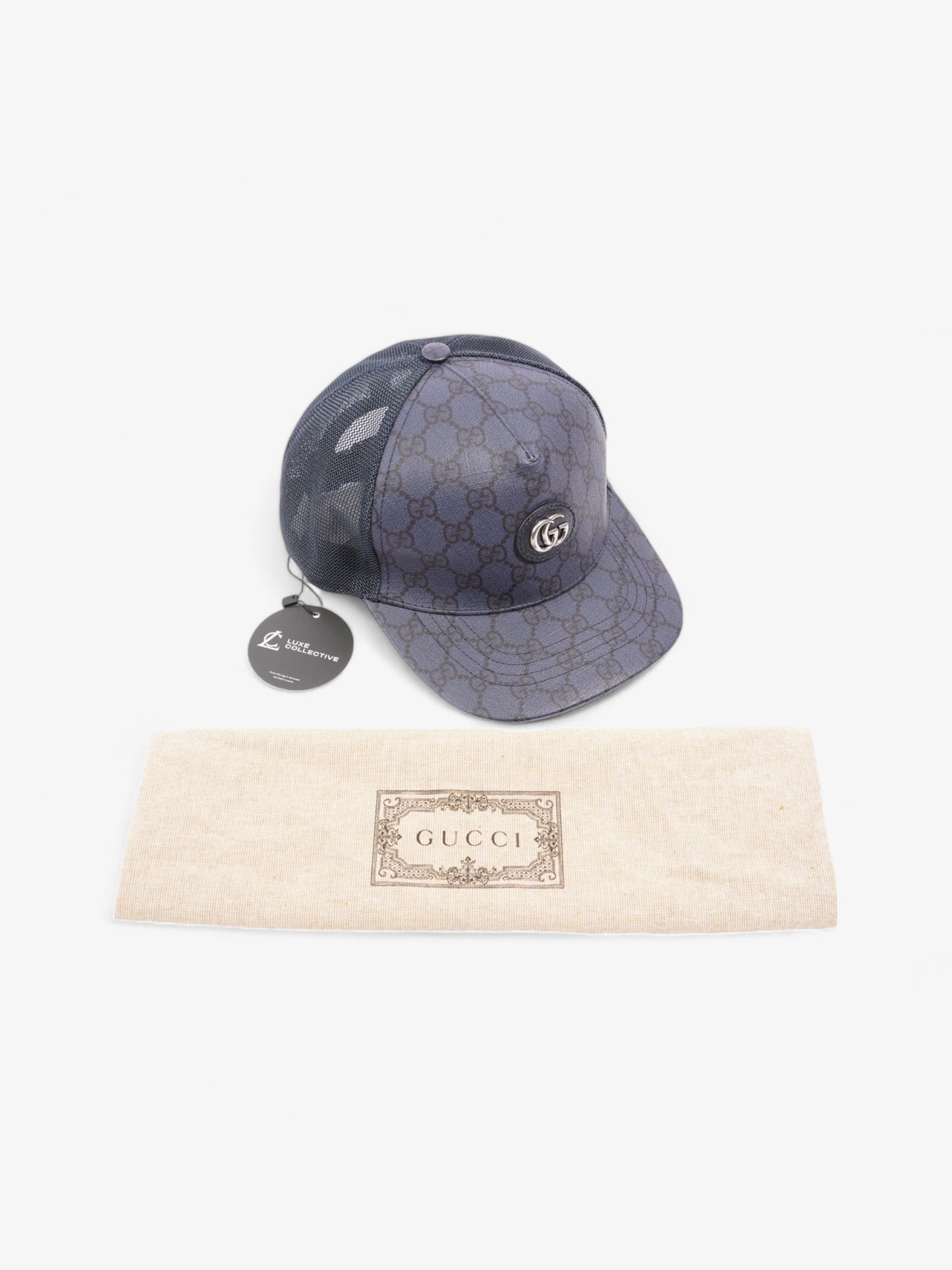 Gucci GG Baseball Cap GG Supreme / Navy Blue Cotton Large
