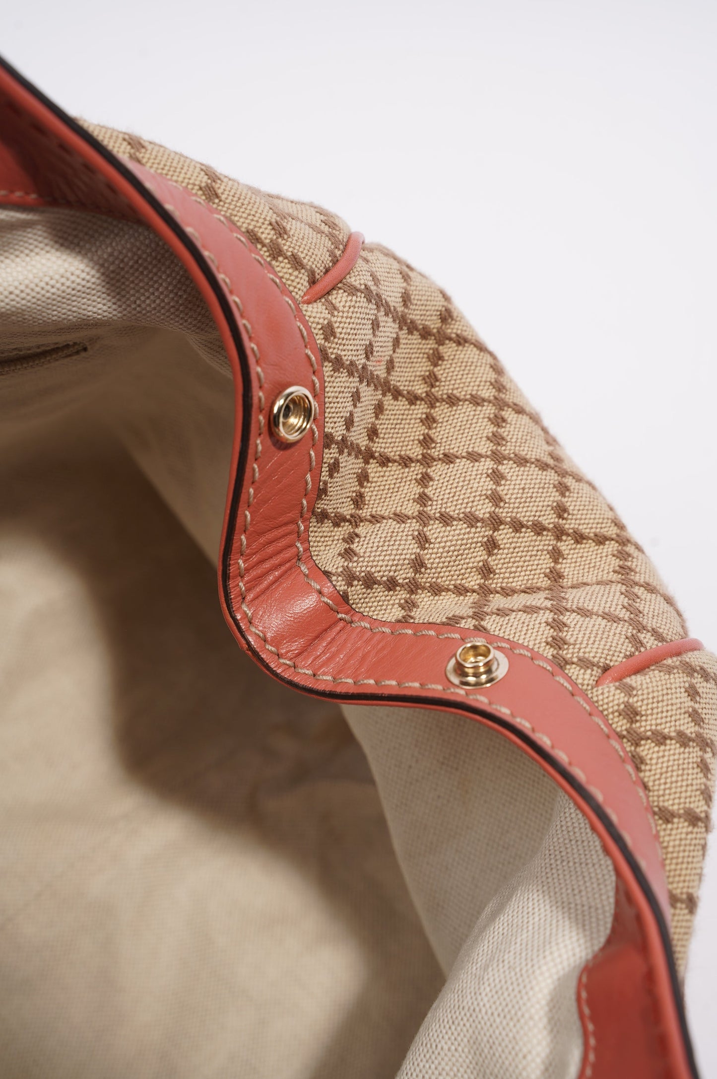 Gucci Sukey Tote Bag Beige / Coral Canvas Small