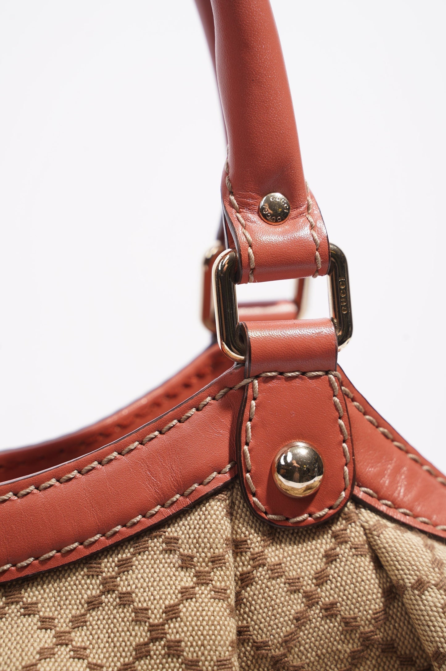 Gucci Sukey Tote Bag Beige / Coral Canvas Small