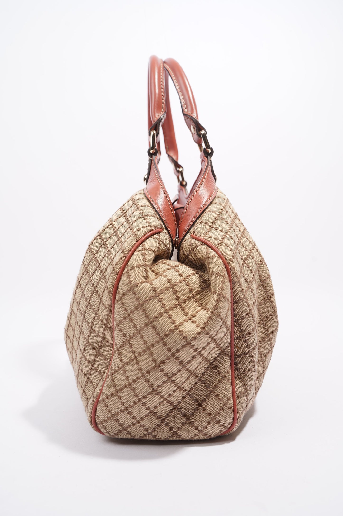 Gucci Sukey Tote Bag Beige / Coral Canvas Small