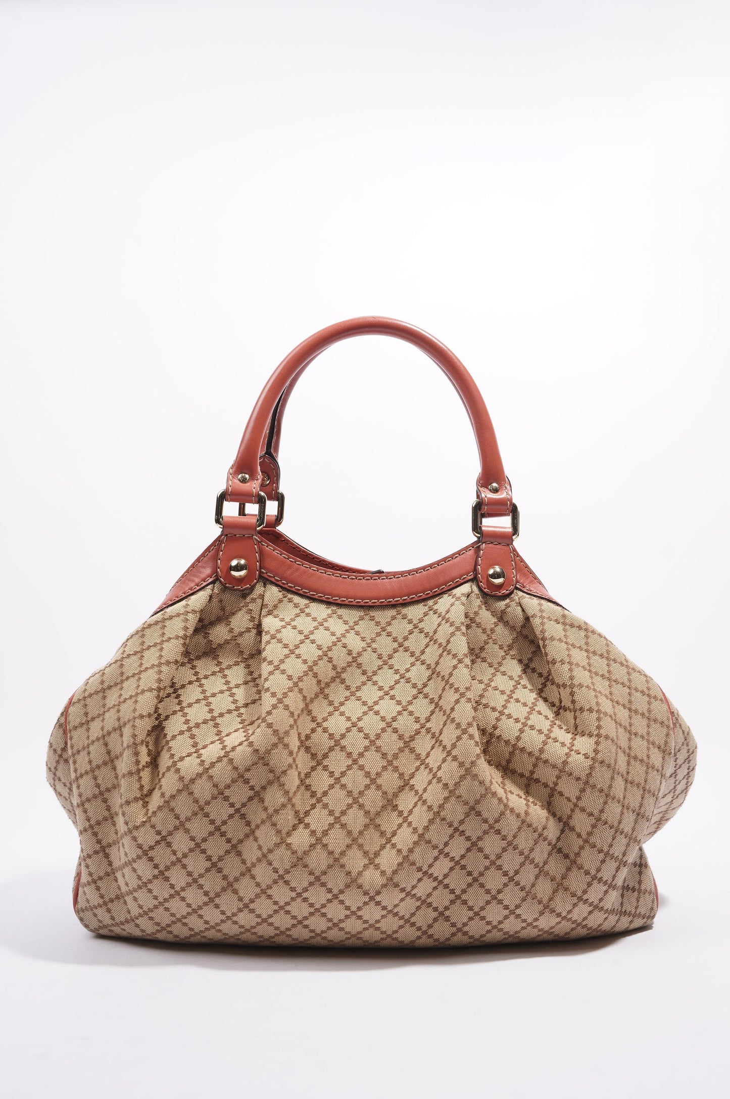 Gucci Sukey Tote Bag Beige / Coral Canvas Small