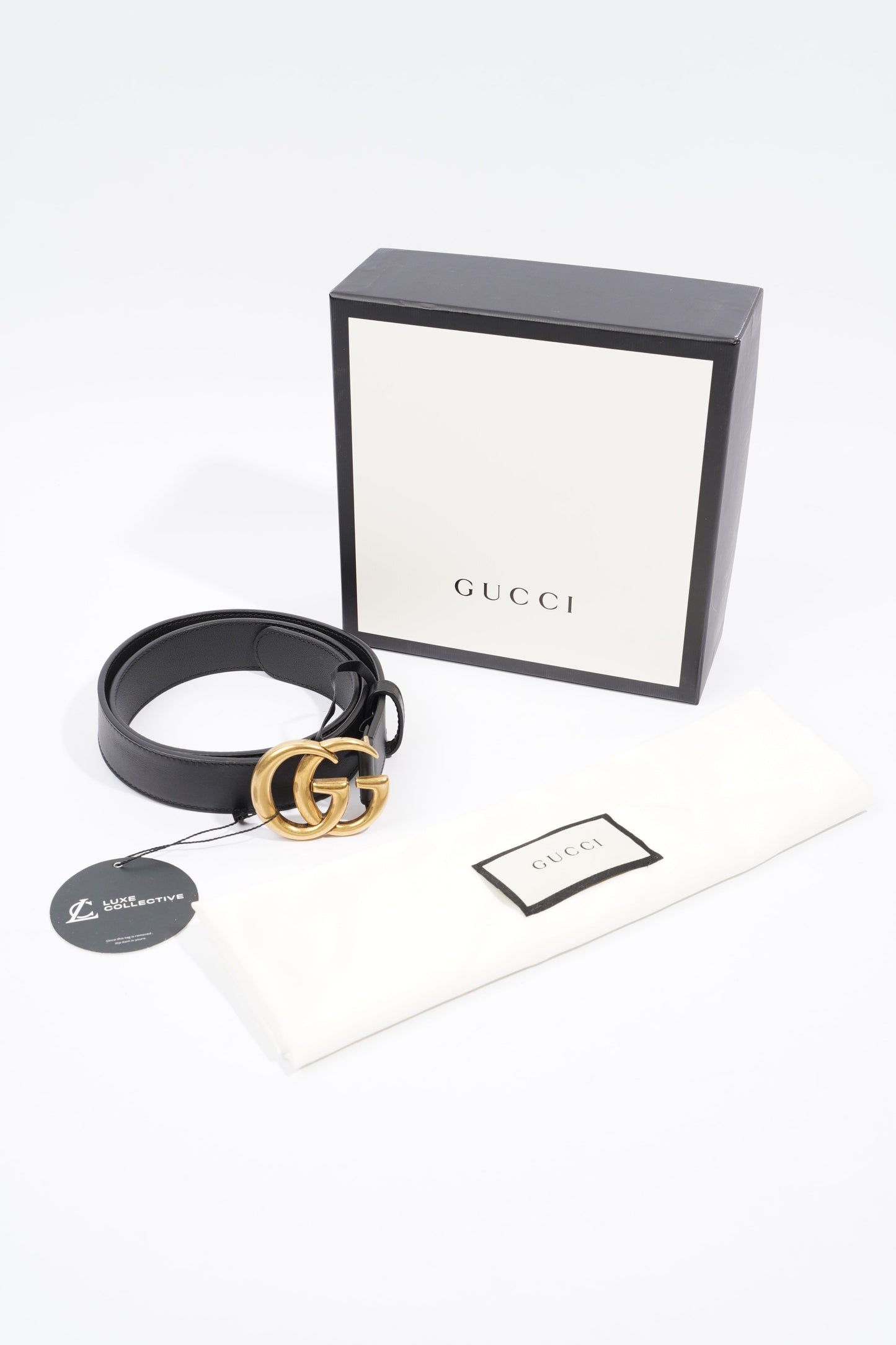 Gucci Marmont Belt Black Leather 80cm 32"