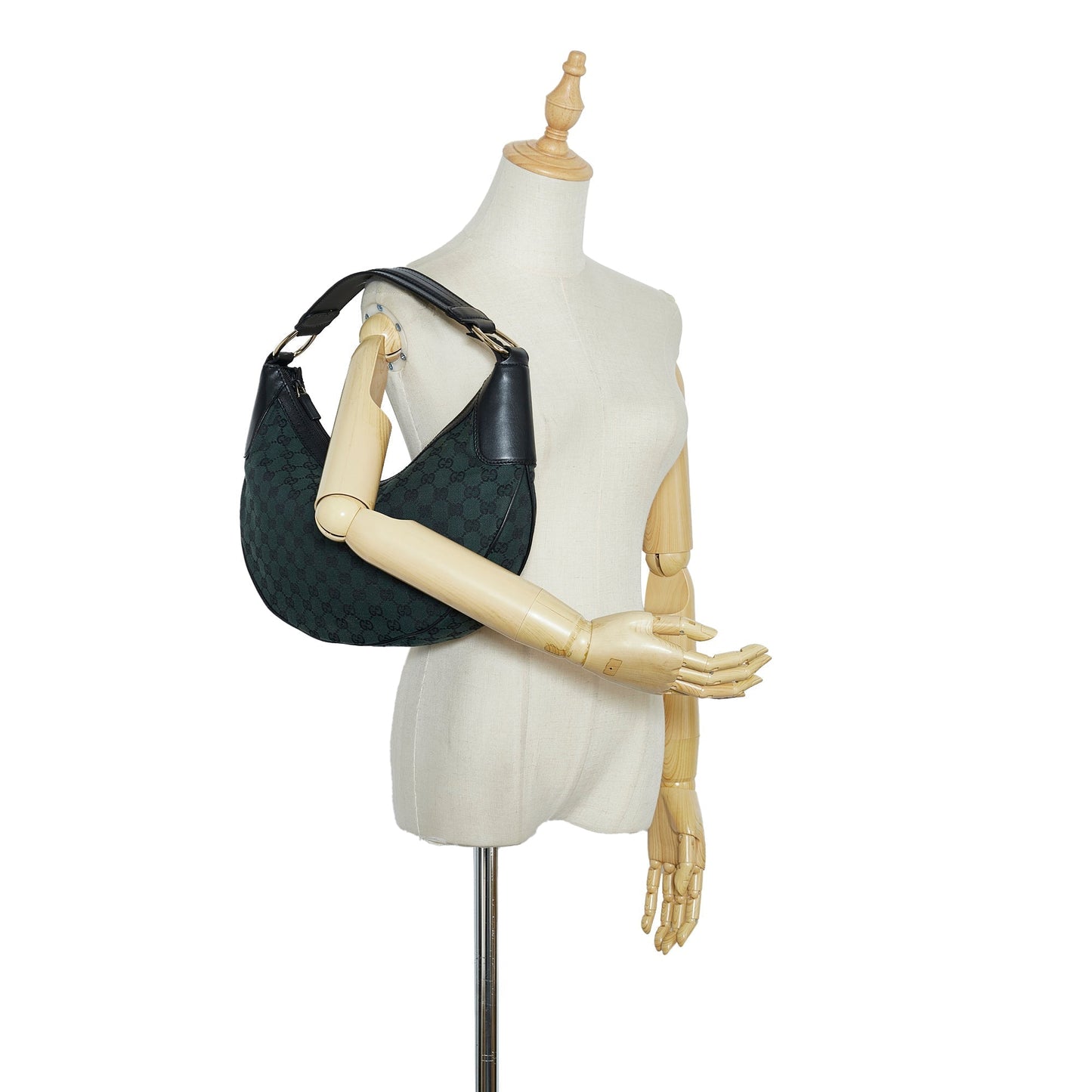 Gucci Half Moon Hobo Green GG Canvas