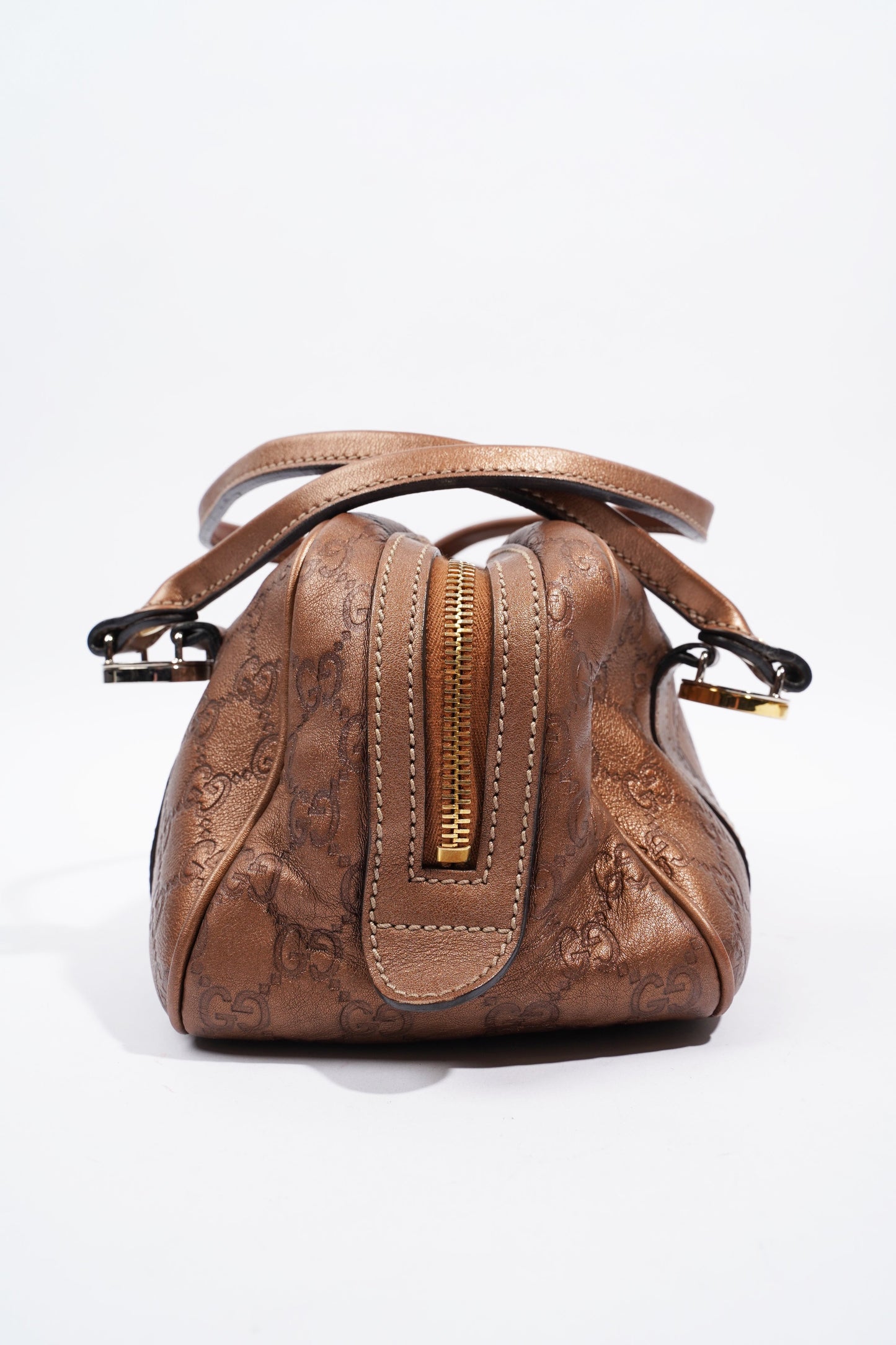 Gucci Guccissima GG Interlocking Shoulder Bag Bronze Leather