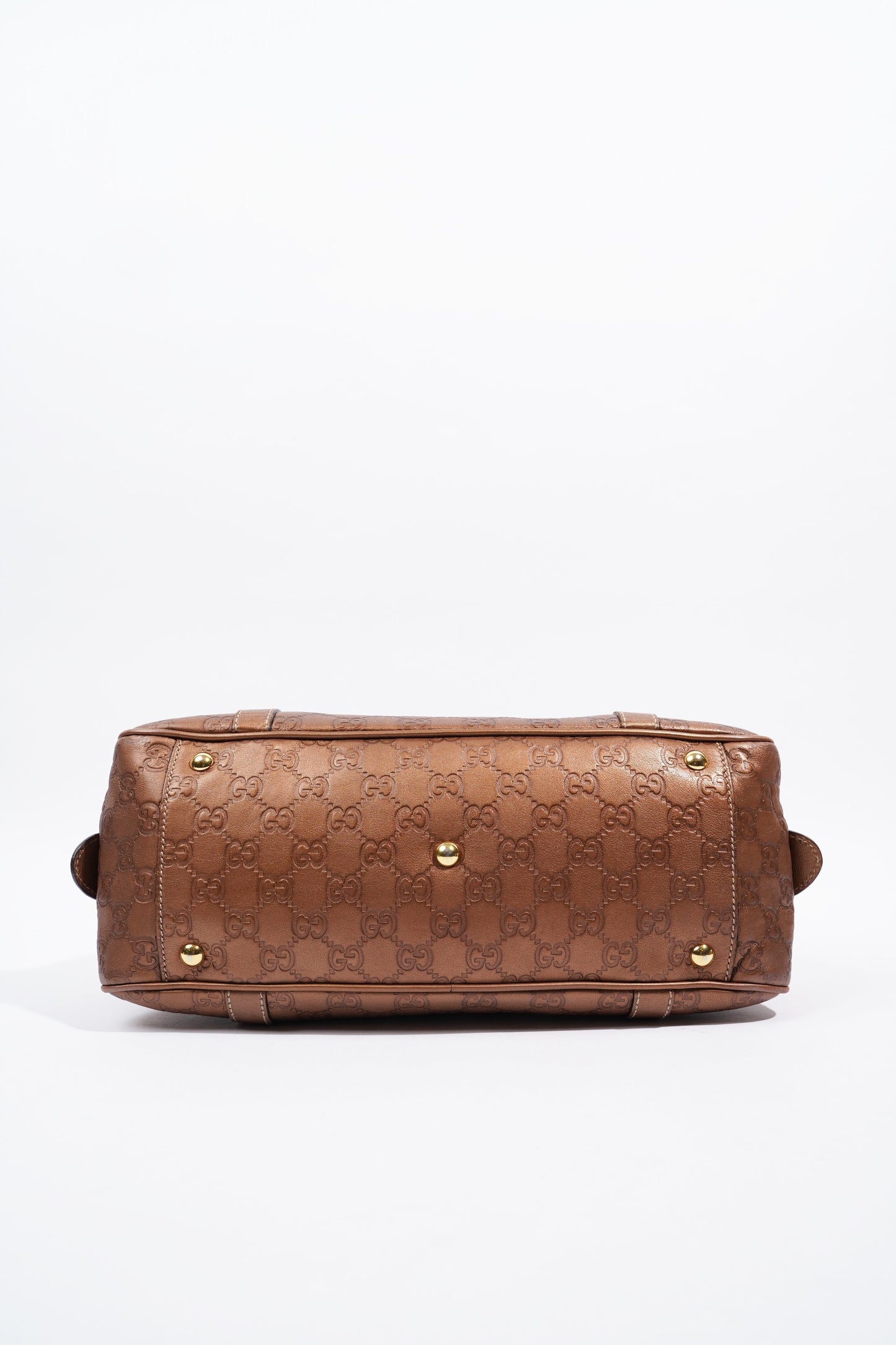 Gucci Guccissima GG Interlocking Shoulder Bag Bronze Leather