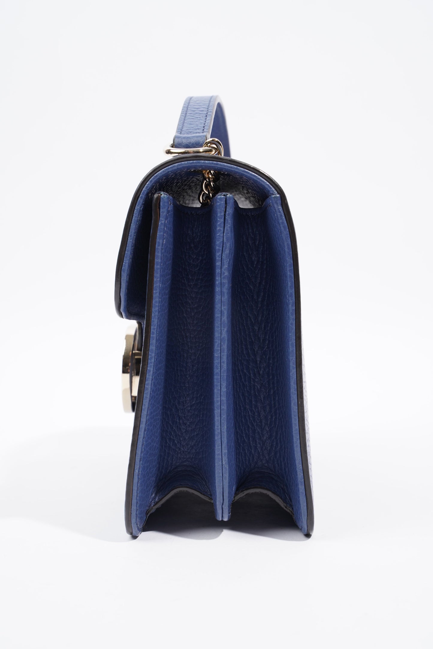 Gucci Interlocking GG Chain Blue Grained Leather
