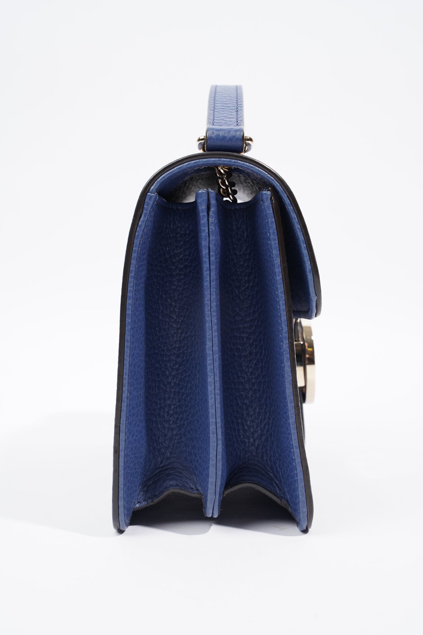 Gucci Interlocking GG Chain Blue Grained Leather