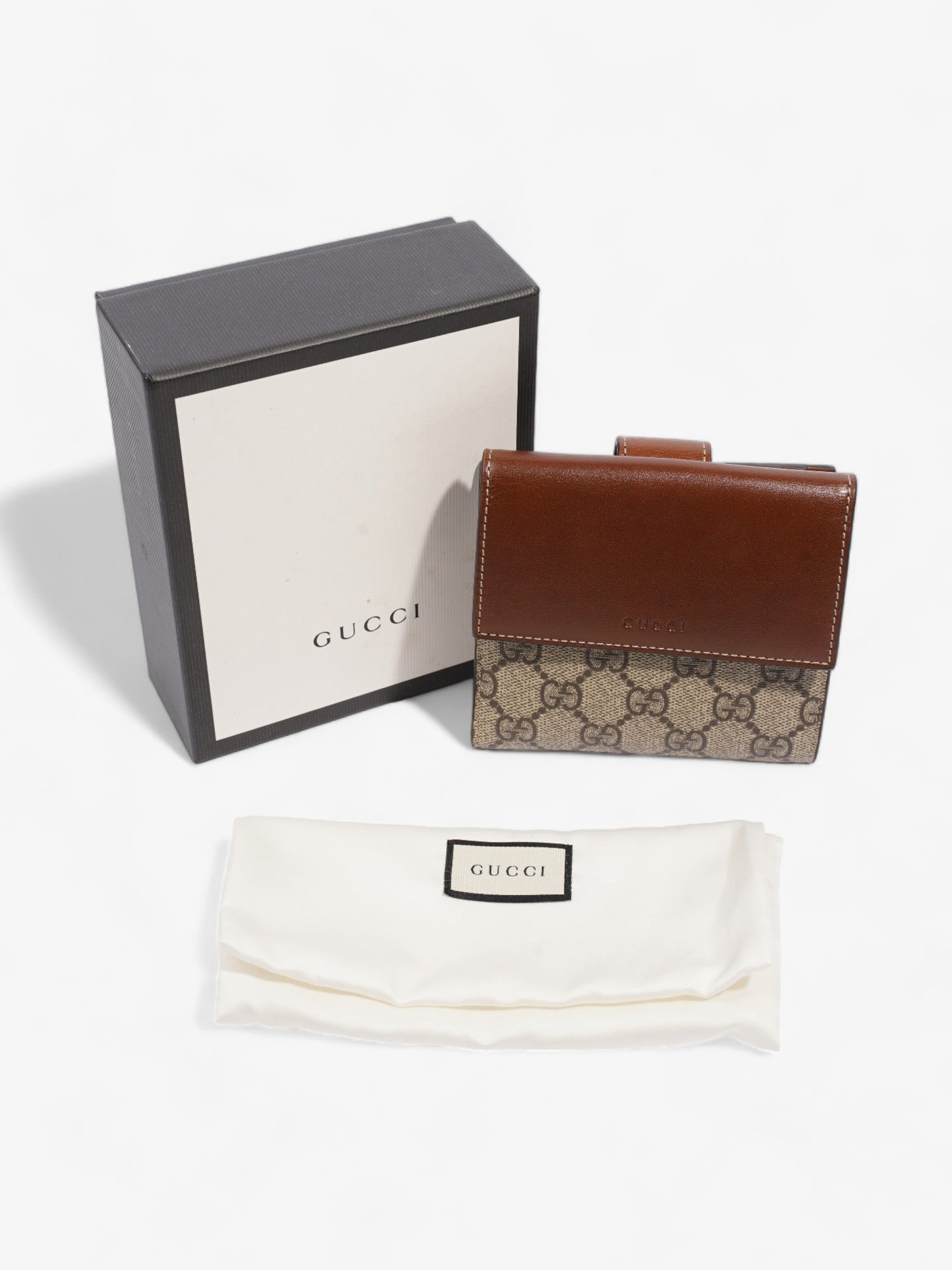 Gucci French Flap Wallet GG Supreme / Brown Canvas