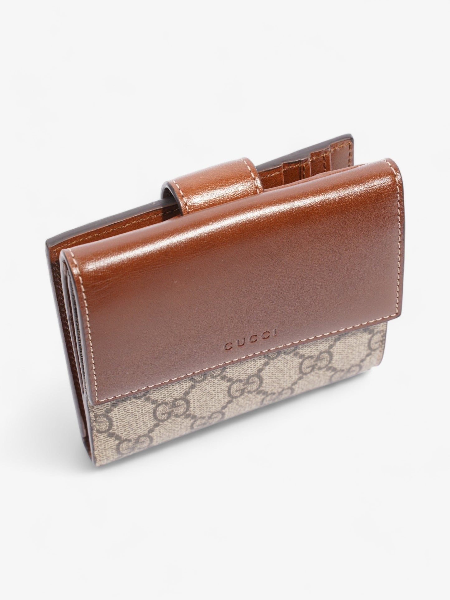 Gucci French Flap Wallet GG Supreme / Brown Canvas