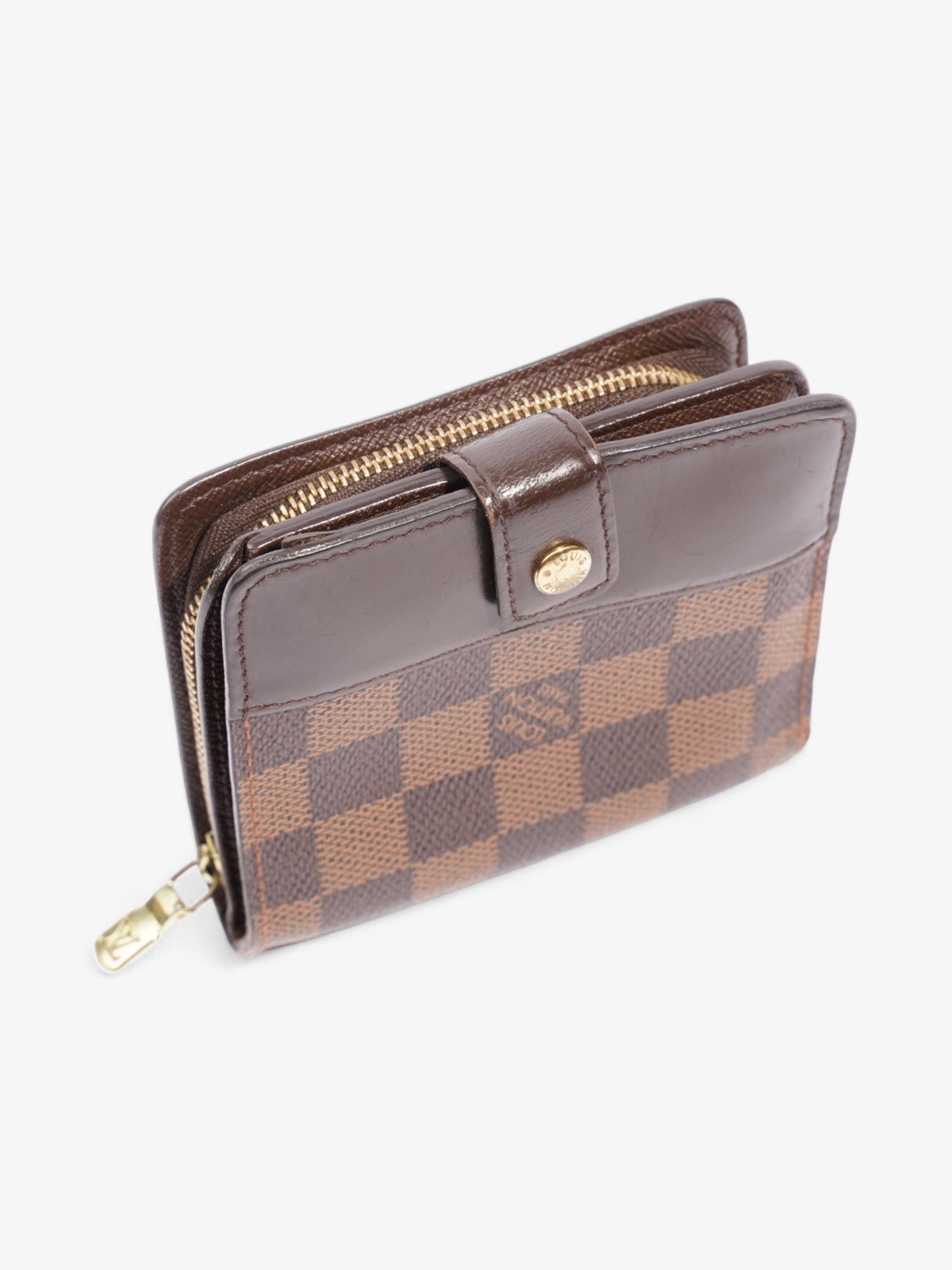 Louis Vuitton Compact Zip Around Wallet Damier Ebene Coated Canvas