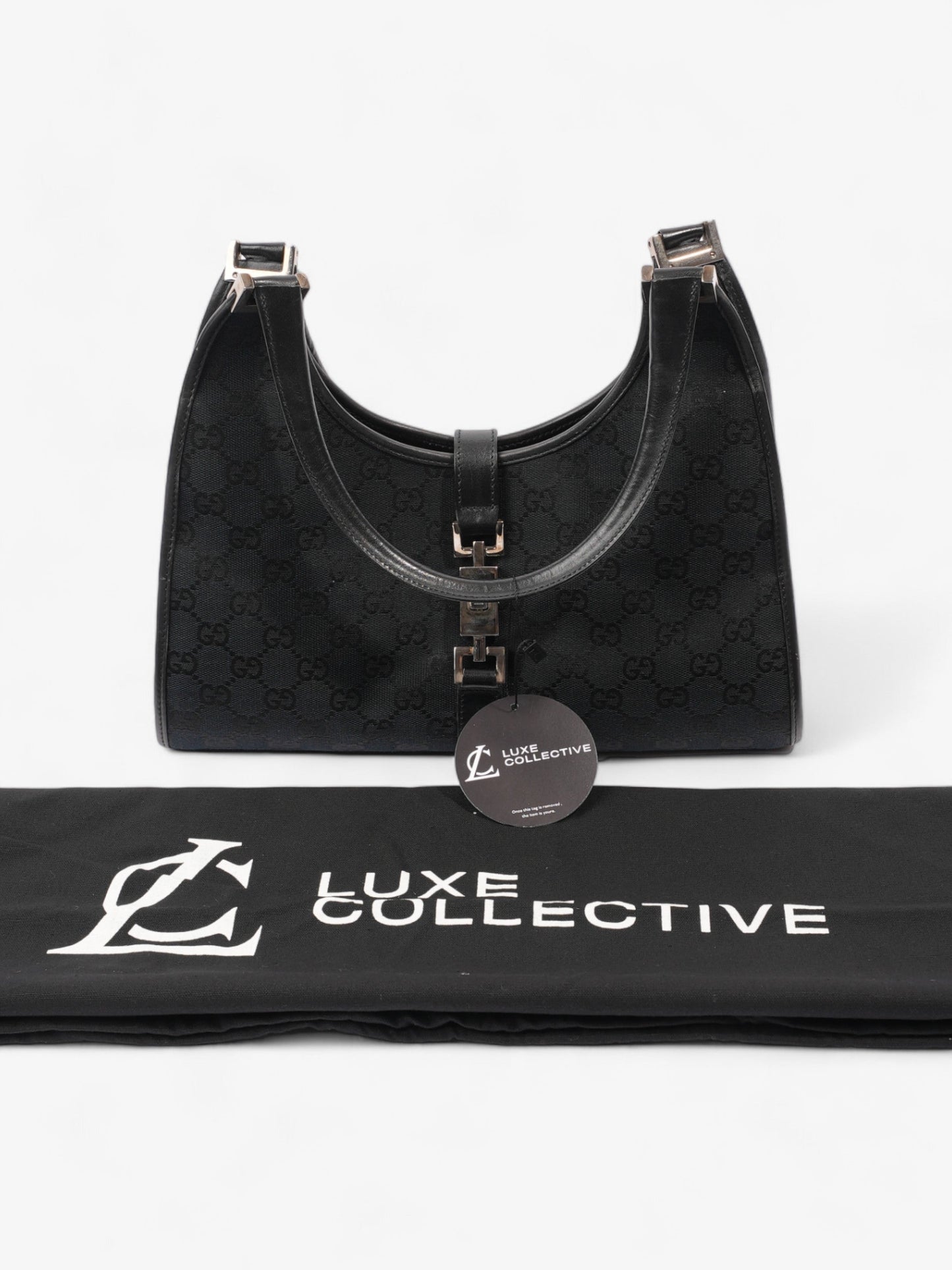 Gucci Jackie Black Guccissima Canvas
